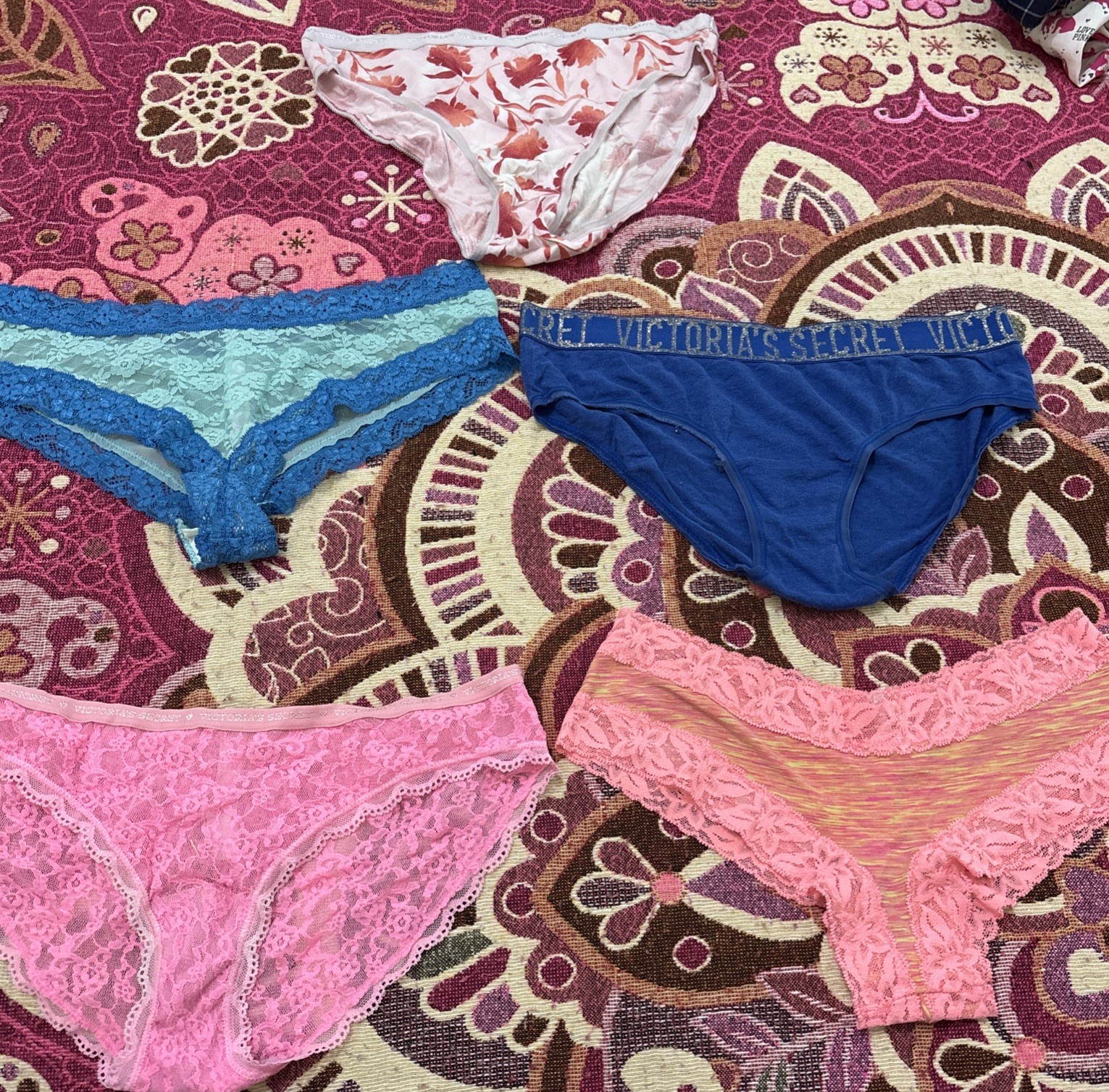 Vintage Lote 5 Pink/victoria Secrets Mic Pantis #005