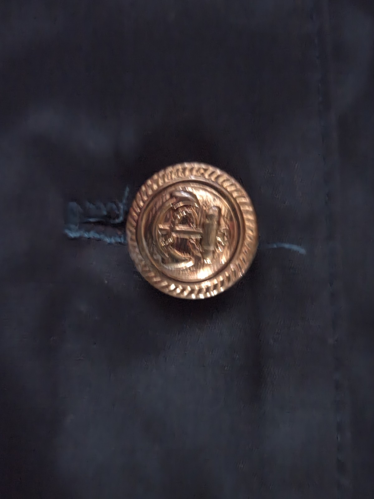 Vintage S.L. Petites Utility Jumpsuit Gold Button Military Airline Style Petite