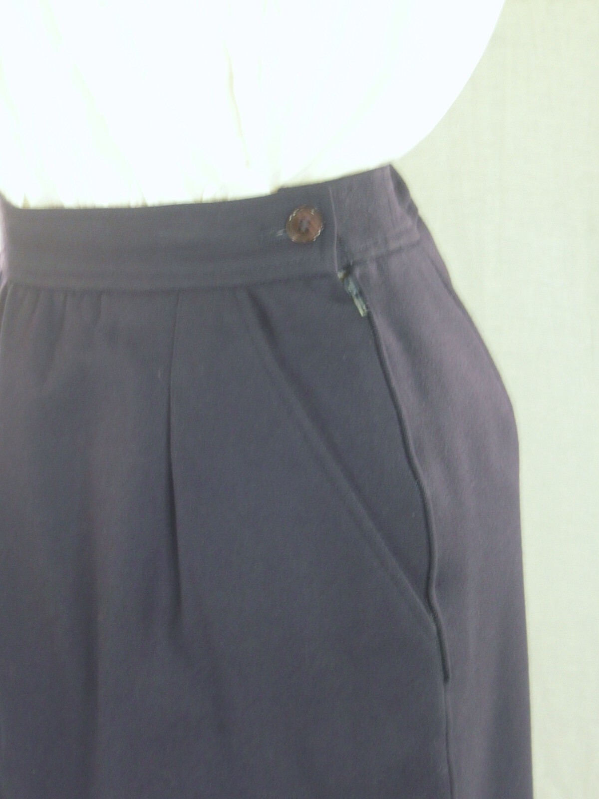 YVES SAINT LAURENT vintage 70s NAVY WOOL SKIRT French style deluxe 6