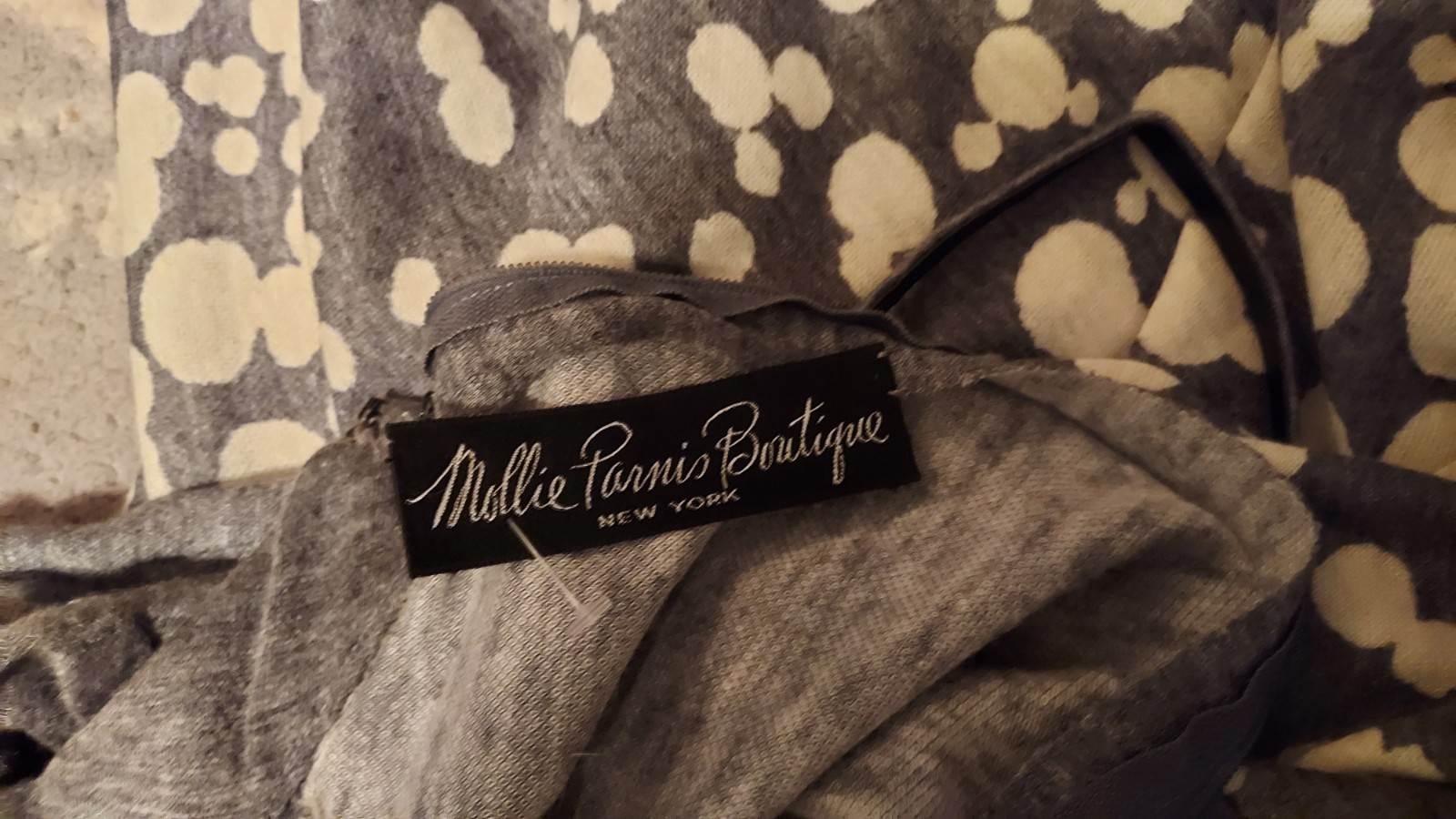 Vintage 1970s Mollie Parnis Boutique A-Line Knit Maxi Dress with Shawl S/M