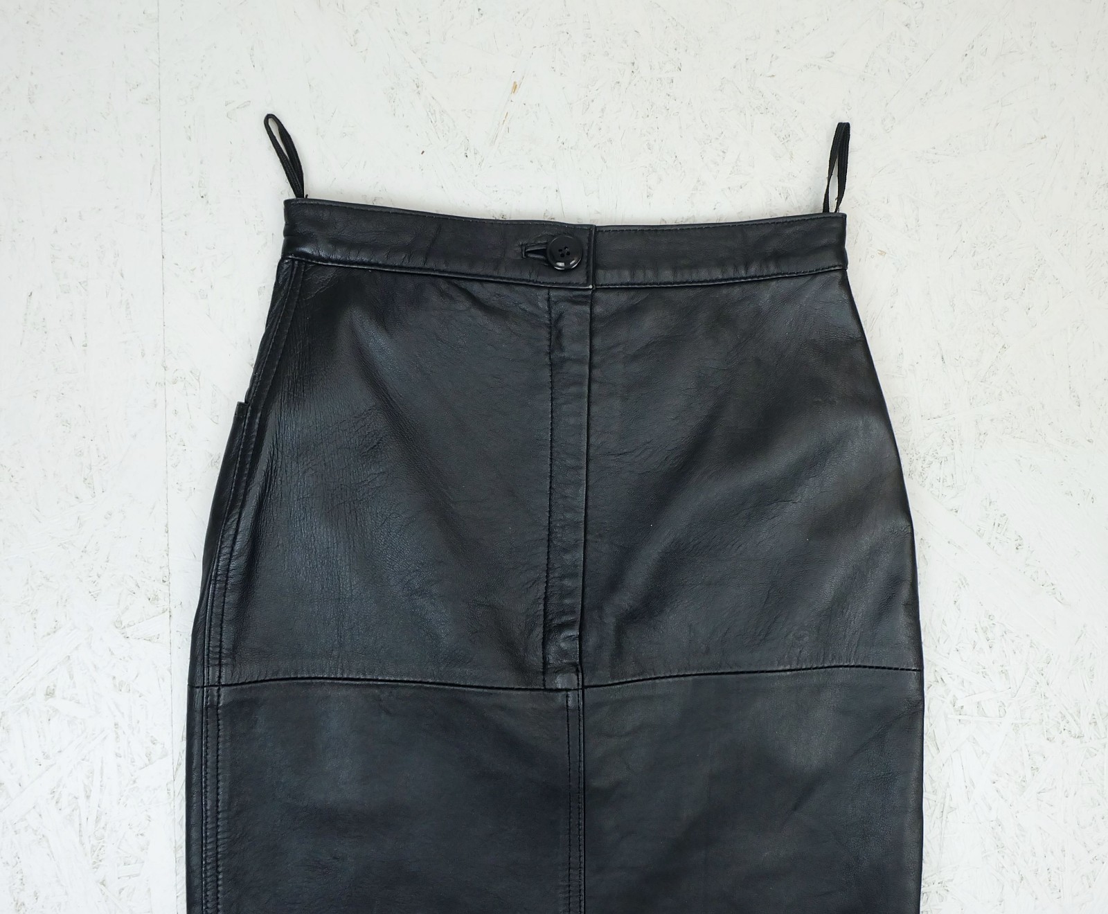 slim true vintage 80s leather skirt black size 32 pencil skirt