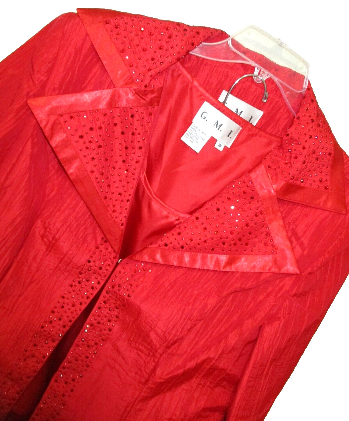 Vintage GMI Candy Apple Red Coat/Skirt/Shell Jewel Occasion 3-Piece Size 18 NEW