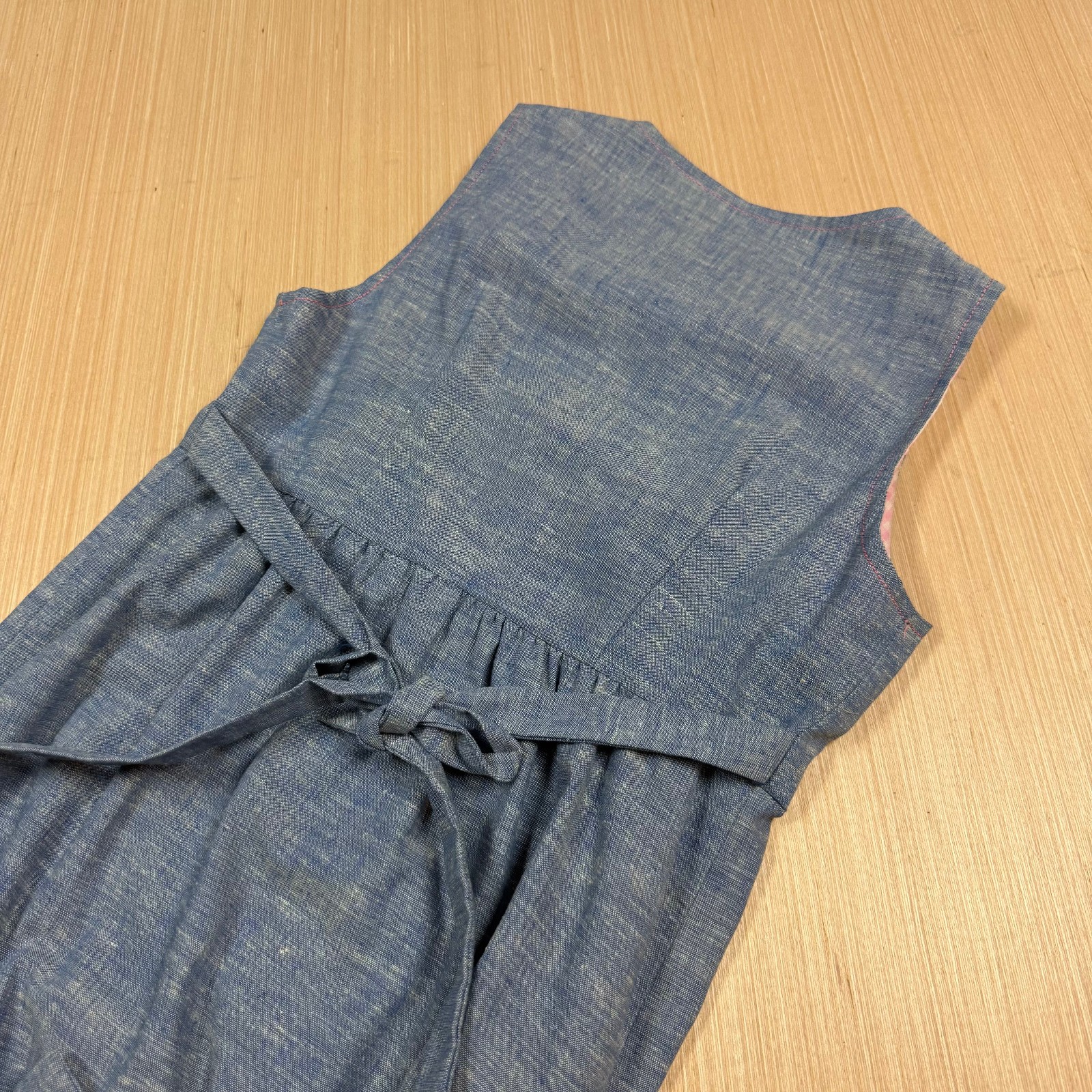 Vintage 70s Young Edwardian Dress size 11 Floral Farm Girl Cottage Core Chambray