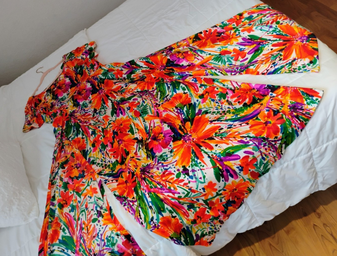 Vintage 60s Sun Fashions of Hawaii Floral Maxi Midi Sun Dress Sz 14