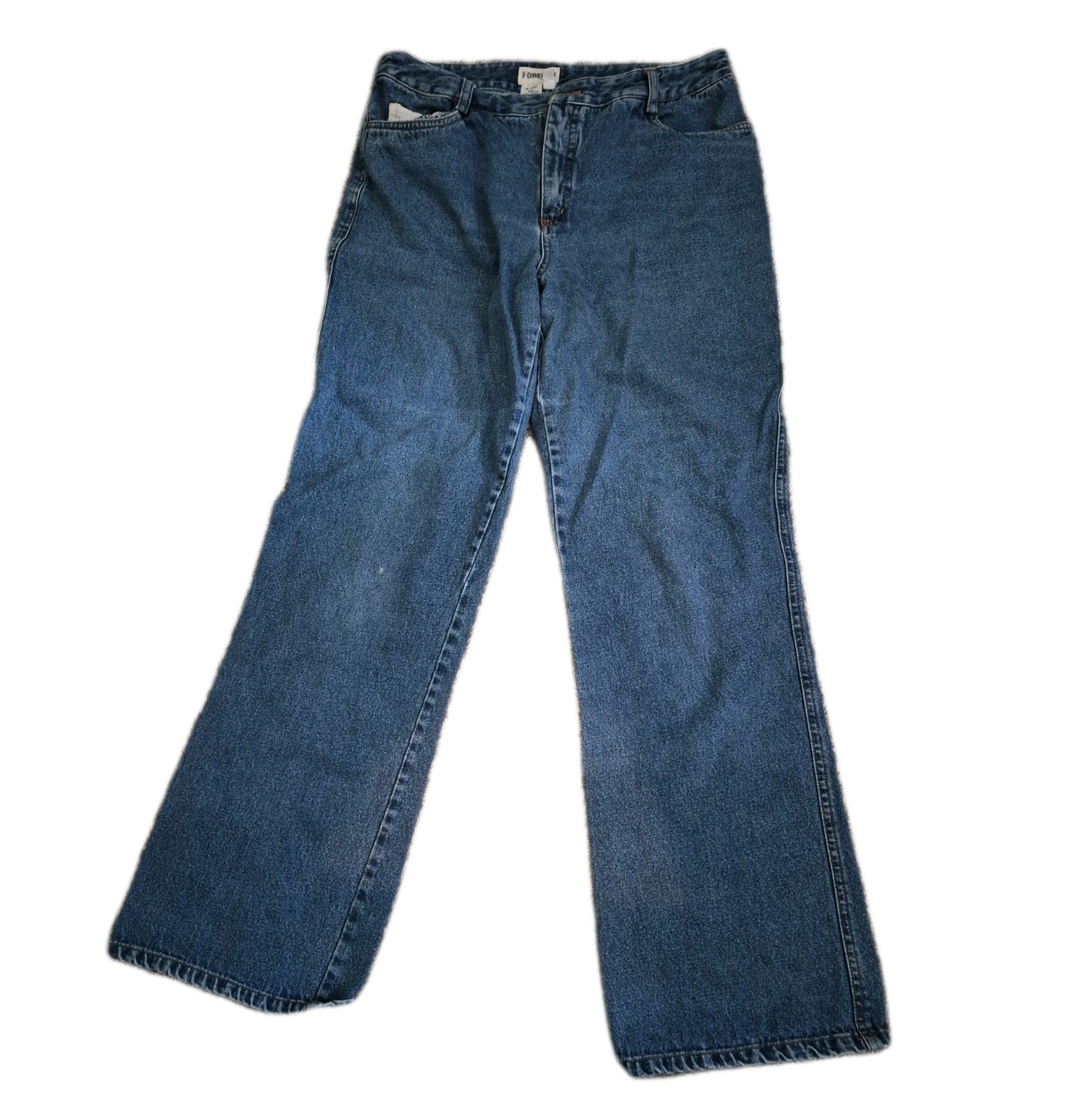Vintage Forenza High-waisted Wide-leg Blue Jeans.