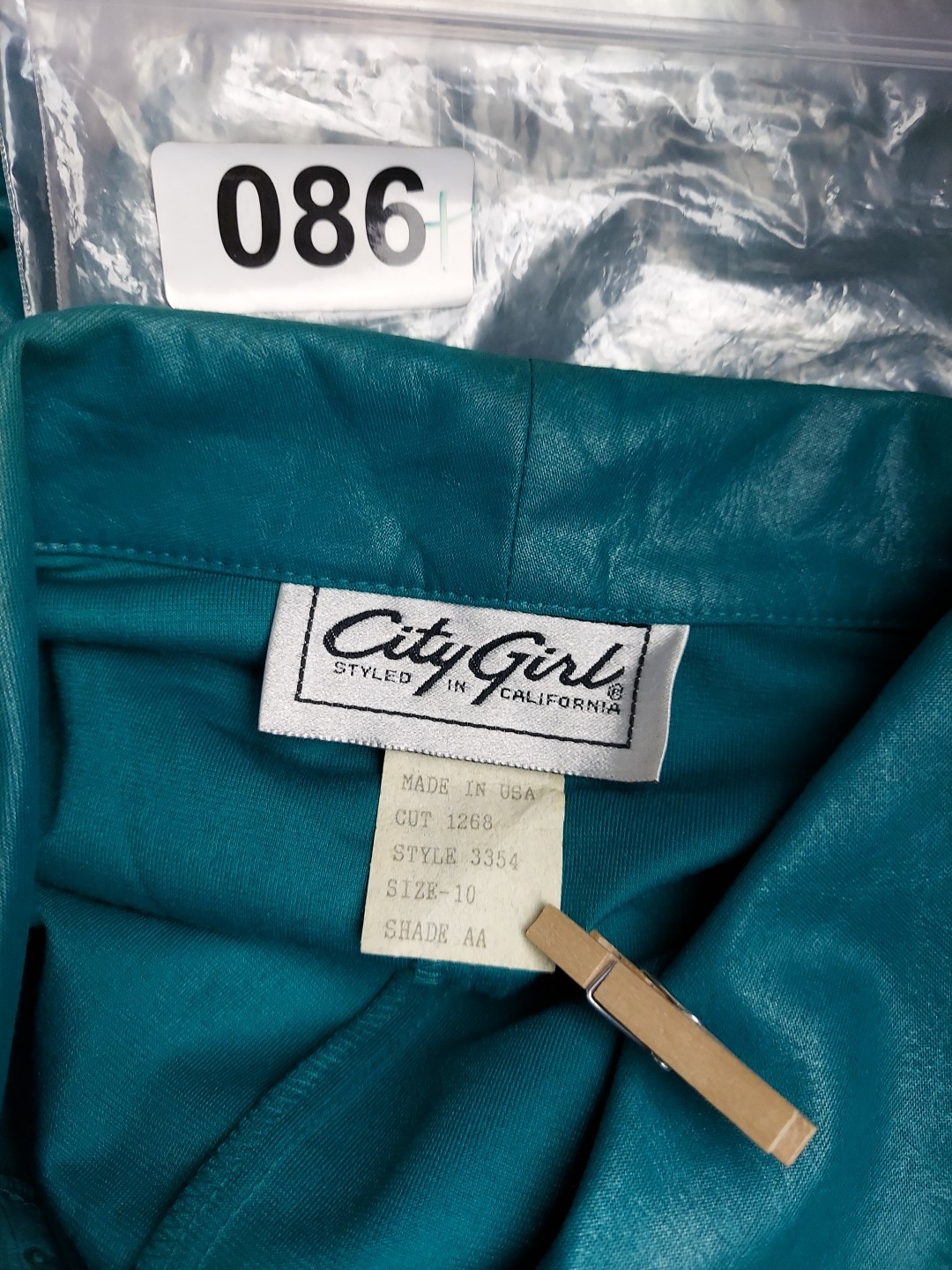 Vintage City Girl Blazer Jacket Womens 10 Teal Green Shoulder Pads Pockets Rodeo