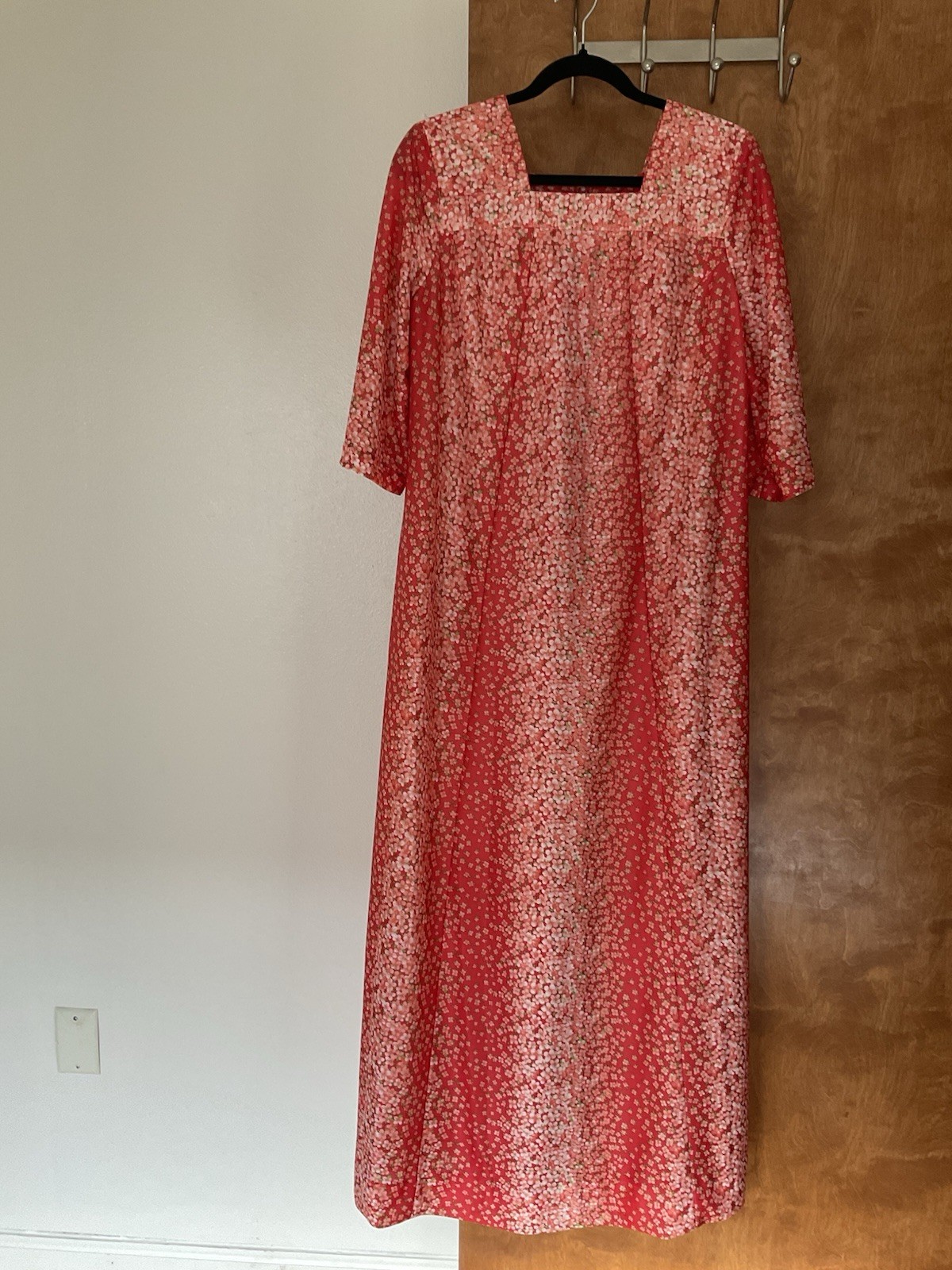 EUC Gorgeous Vintage Ja-Na Of Hawaii Floral Orange Maxi Dress Size 12