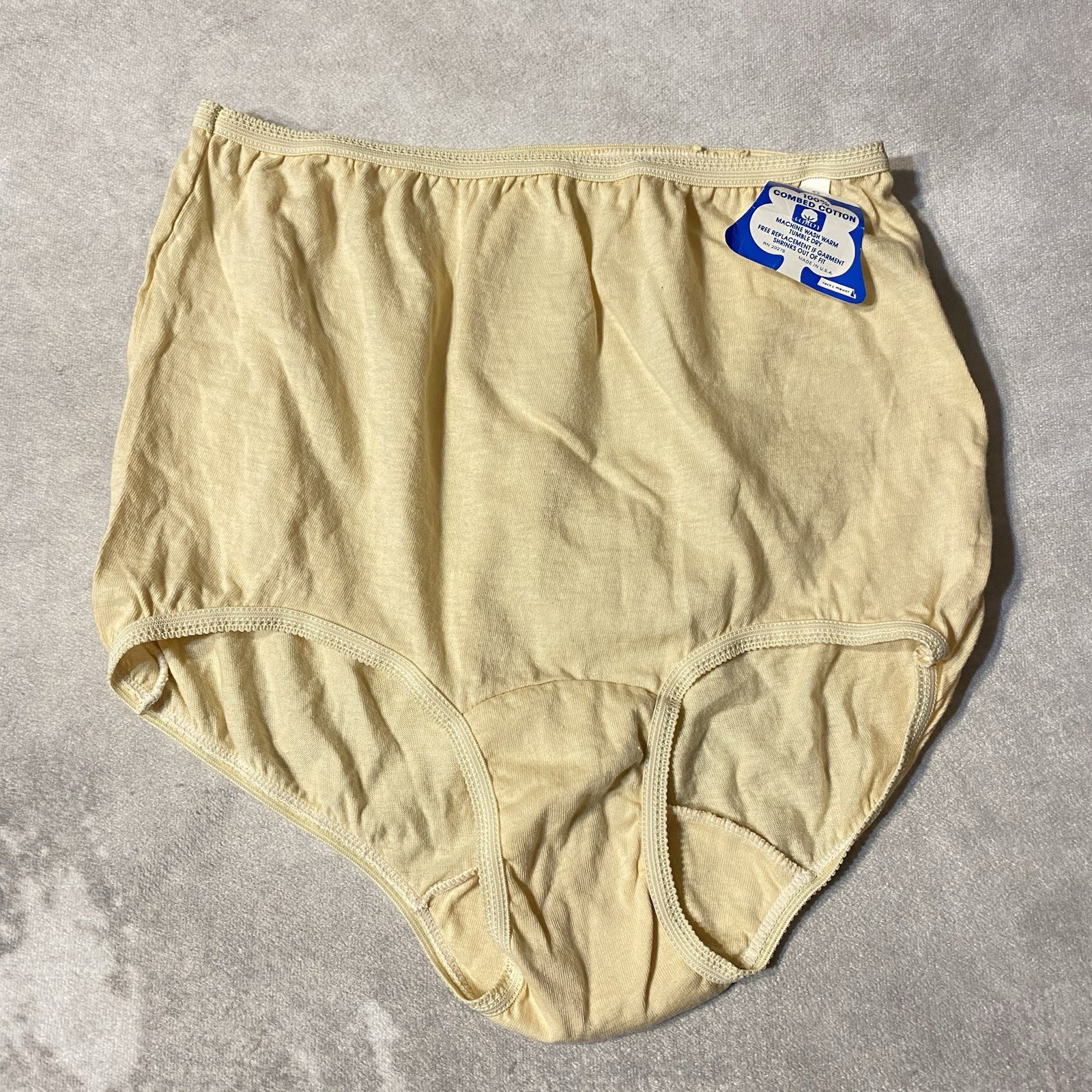 100% Combed Cotton Panty Granny Brief High Waisted Size 6 Vintage Made In USA
