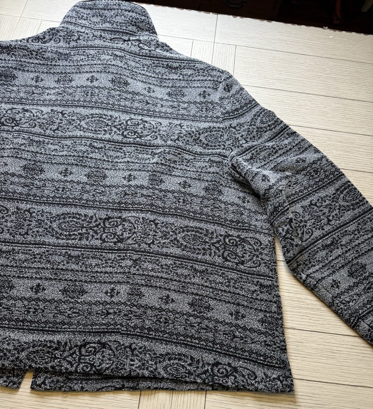 90s Fashion Bug Aztec Jacket Tapestry Southwestern Geometric VTG Blk & Gray 4XL