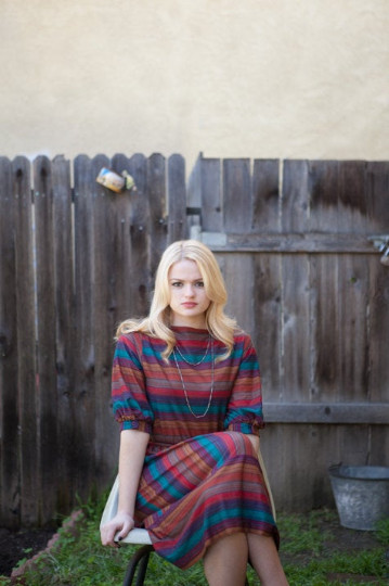 70’s Vintage Earth Tone BOHO Striped Dress Med/Lg