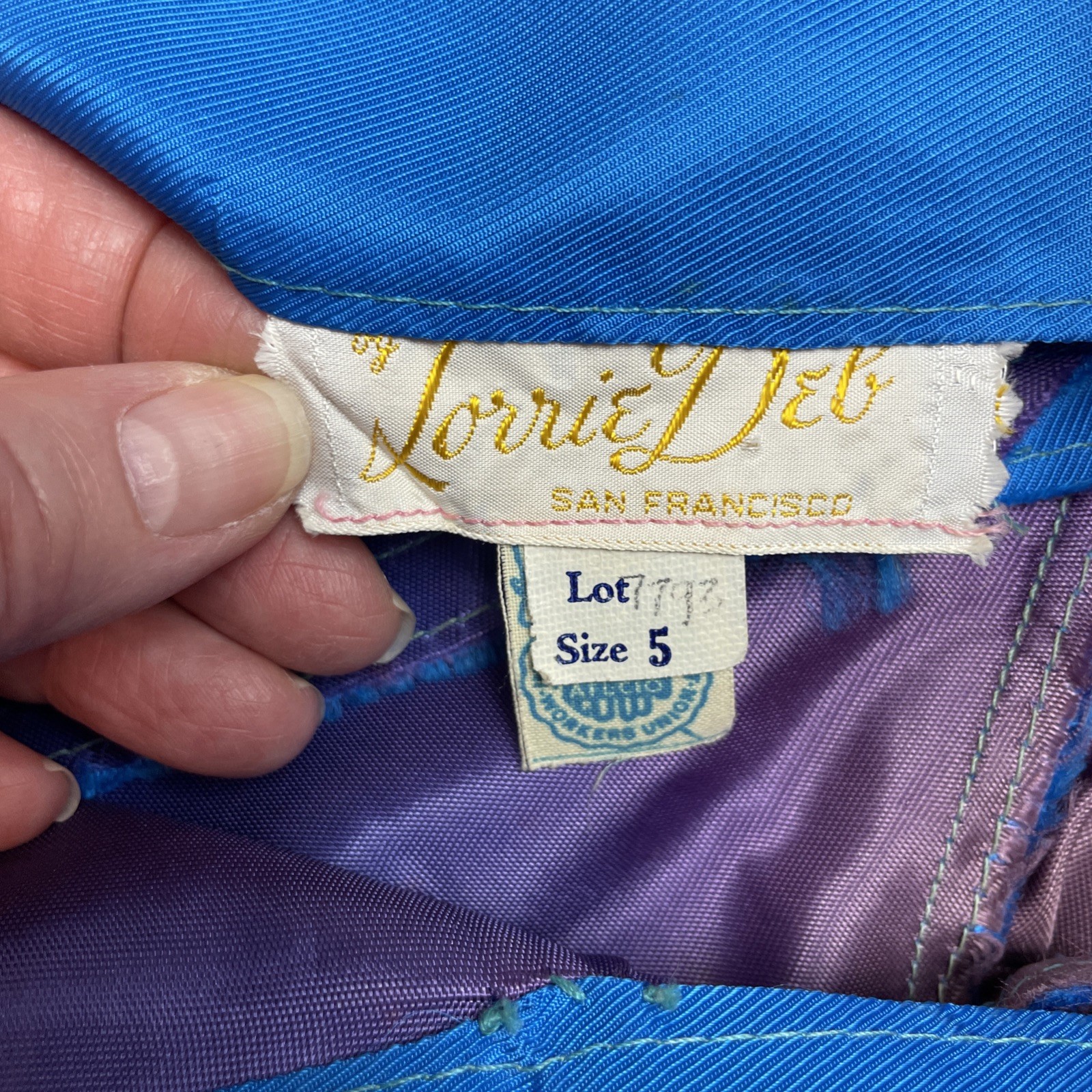 Vtg 50s Lorrie Deb San Francisco Dress Size 5 Turquoise Cocktail Overskirt 60s