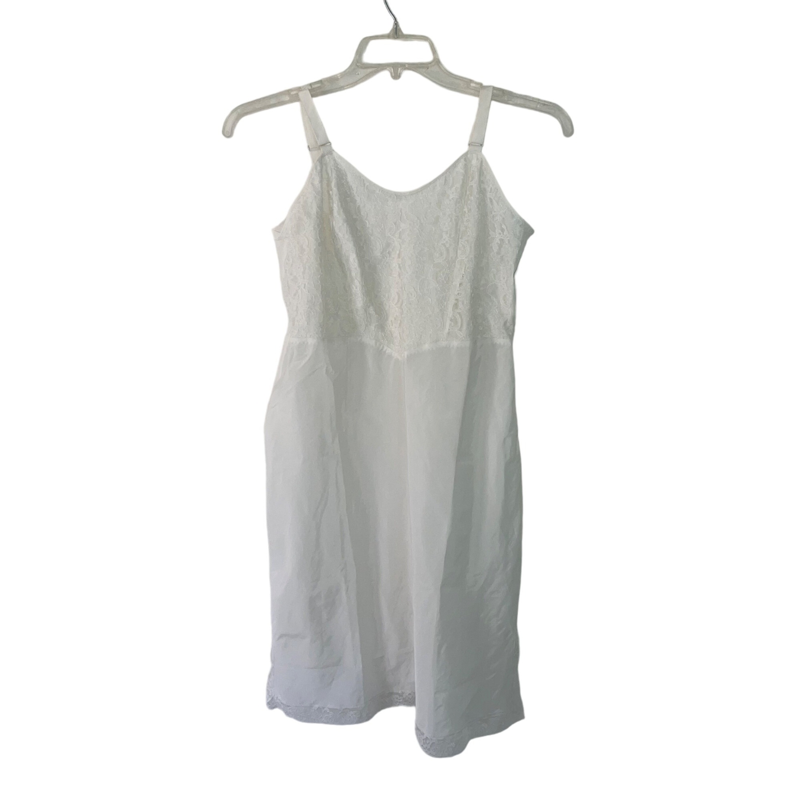 Barbizon Slip Womens Vintage Size Medium White Lace Bodice Zipper Saucy Tafredda