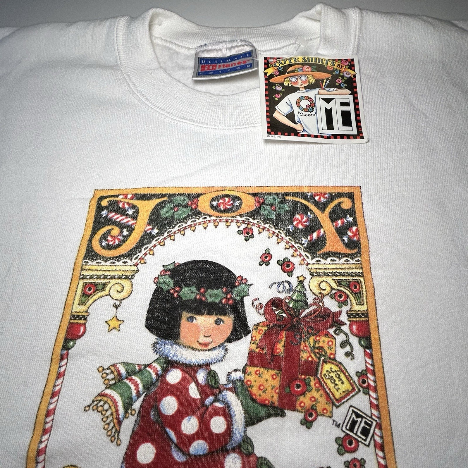 Vintage RARE NWT Mary Engelbreit Christmas Sweatshirt Sz Large See Description
