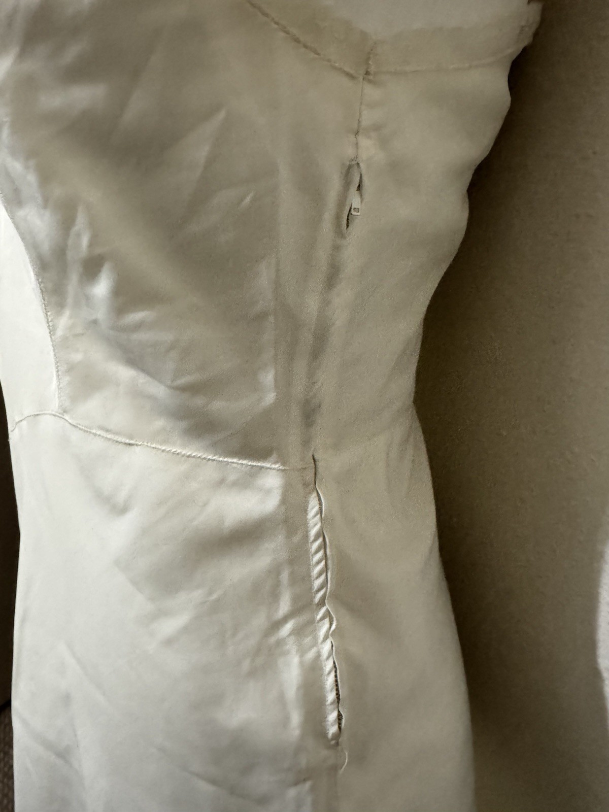 Vintage 50s Barbizon Endear Slip Dress White Tafredda Size S/M accordian hem