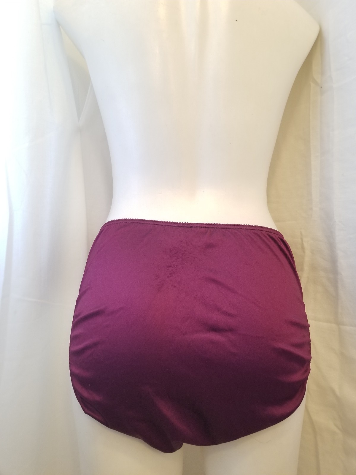 Vintage Plum Purple Second Skin Satin Brief Panty Panties L