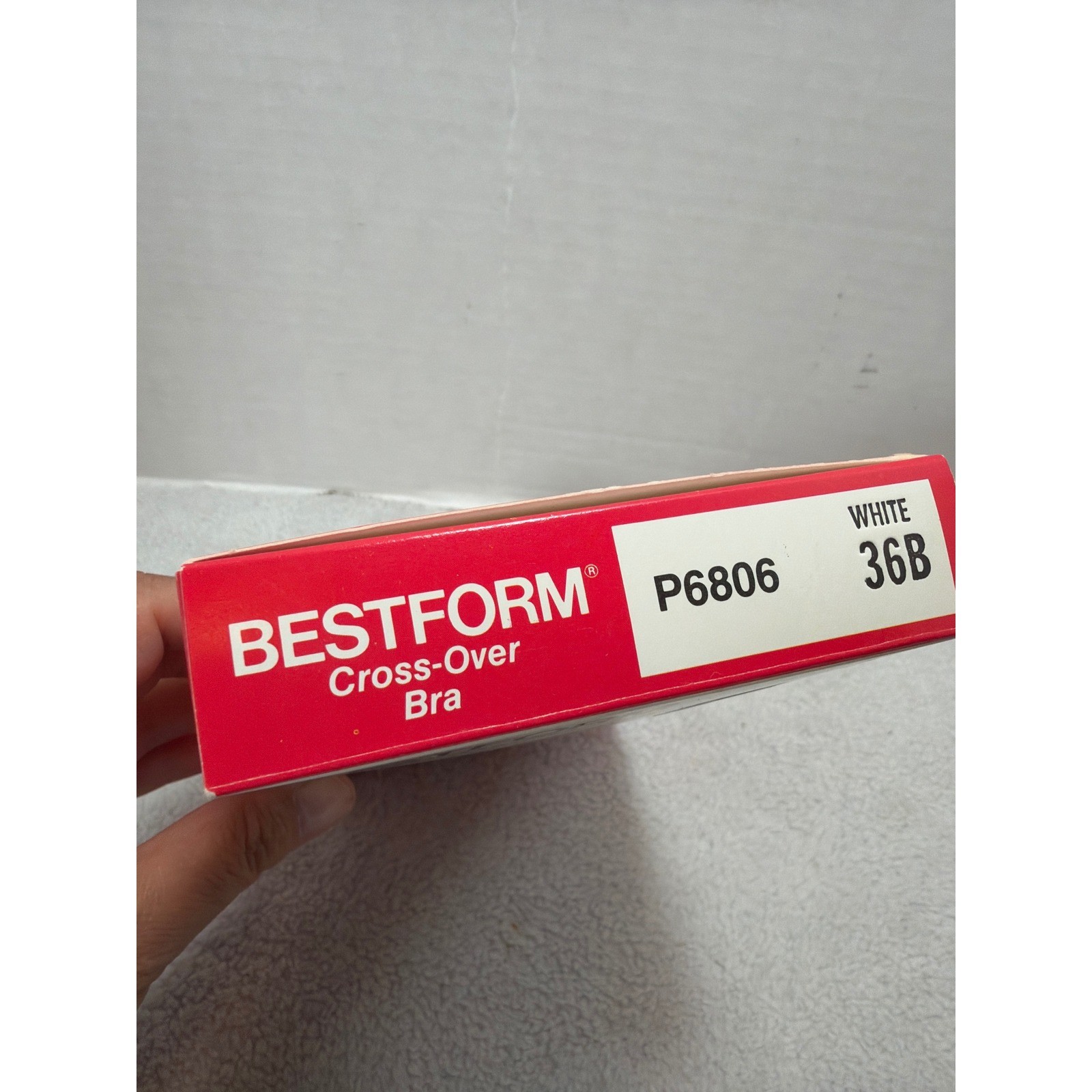 NOS VTG 80s Bestform Cross-Over Bra 36B White Silver Saver Fiberfill P6806