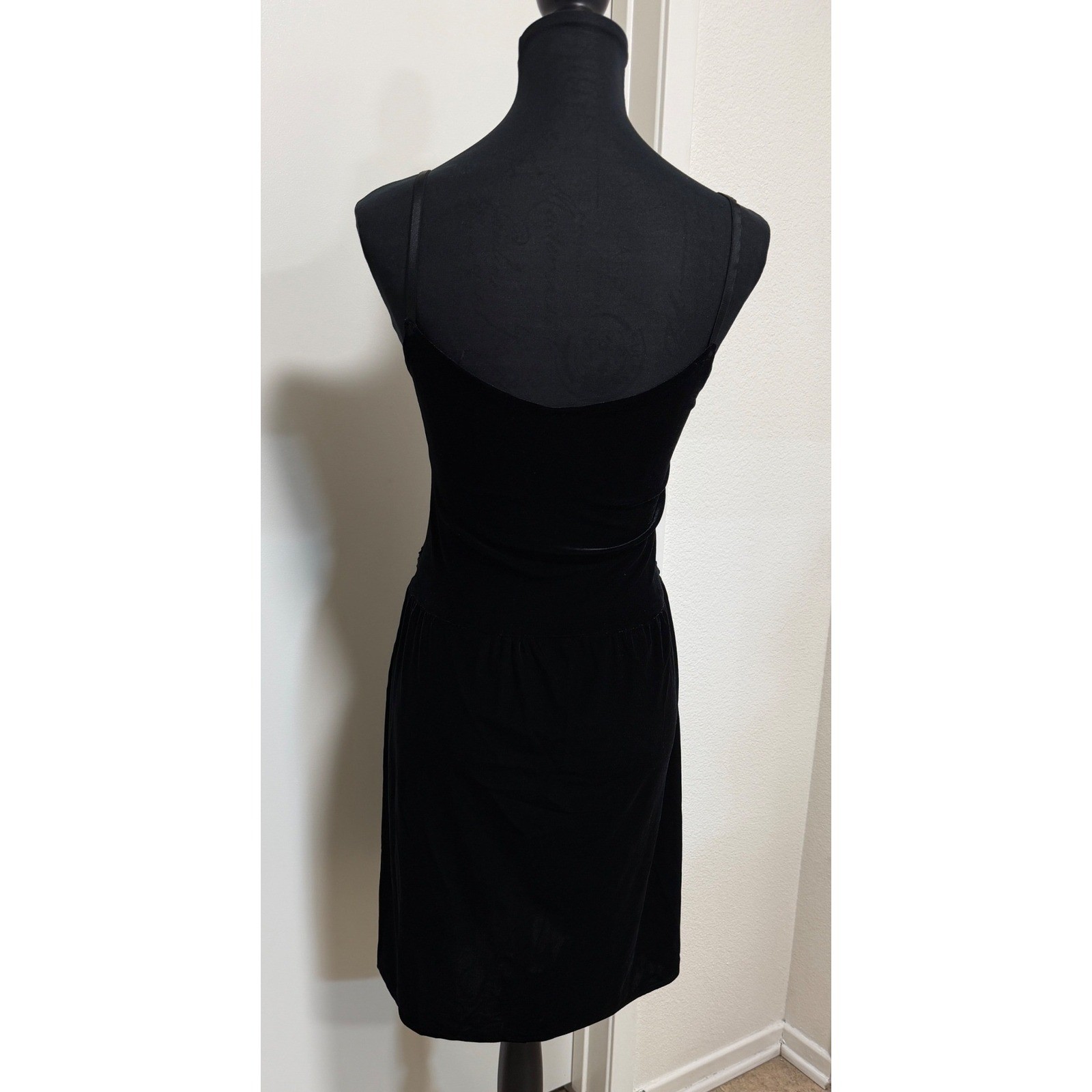 Vintage Cykxtees NYC Black Velvet Burgundy Medieval Goth Mini Dress Medium USA