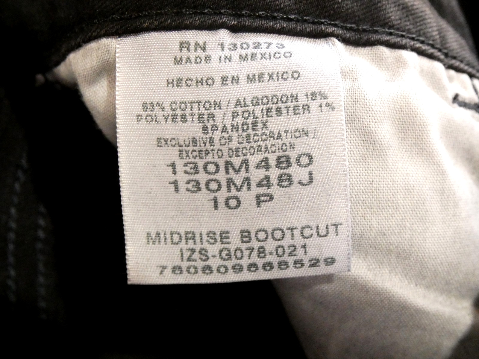 Riders By Lee Vintage Antiqued Black Denim Midrise Bootcut Jeans Women Size 10-p