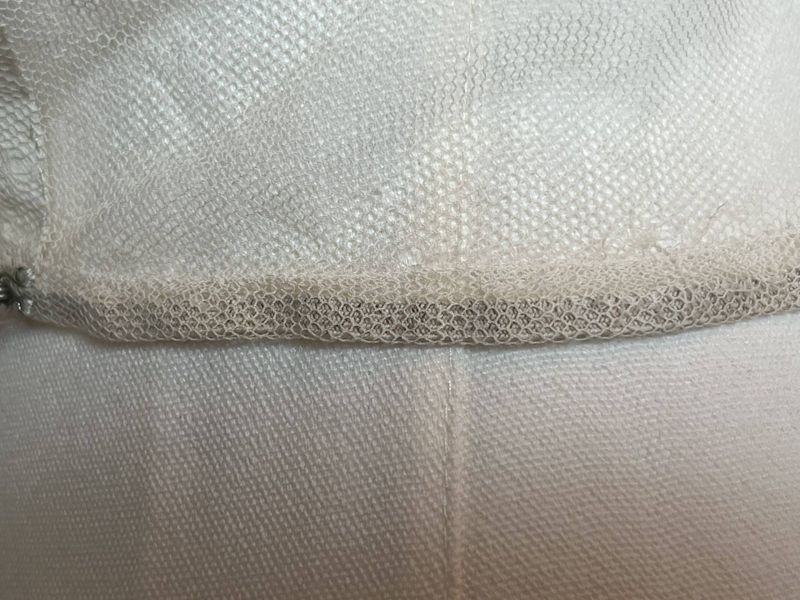 Antique Edwardian Sheer Net Camisole Lingerie Filet Lace French Knots Tulle S