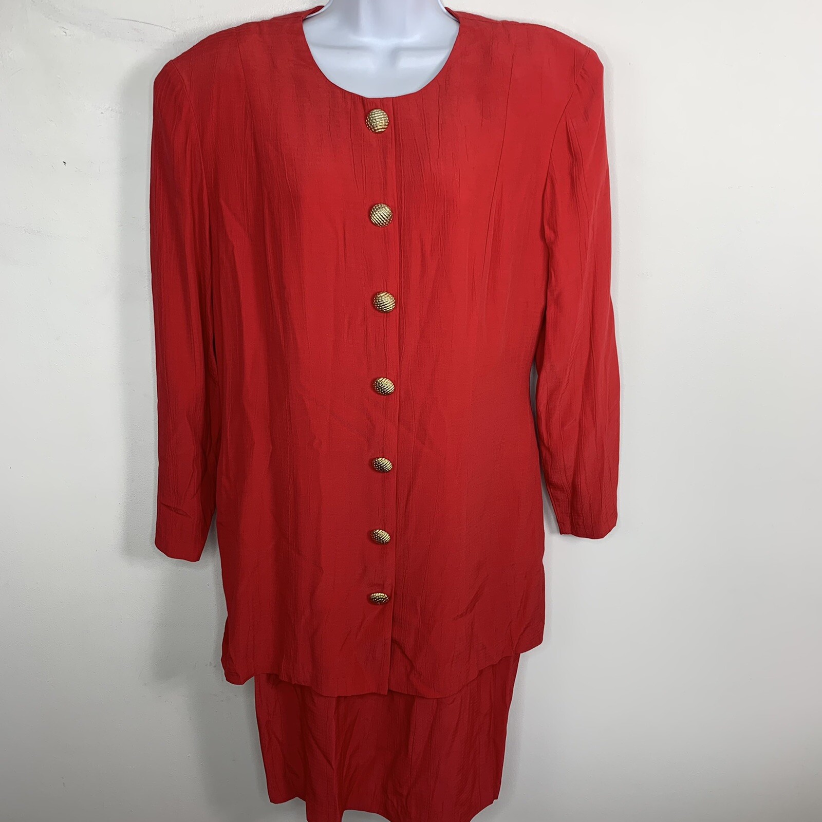 Ultra Dress Dress sz 12 Red Office Core 80s Retro VINTAGE Throwback Career