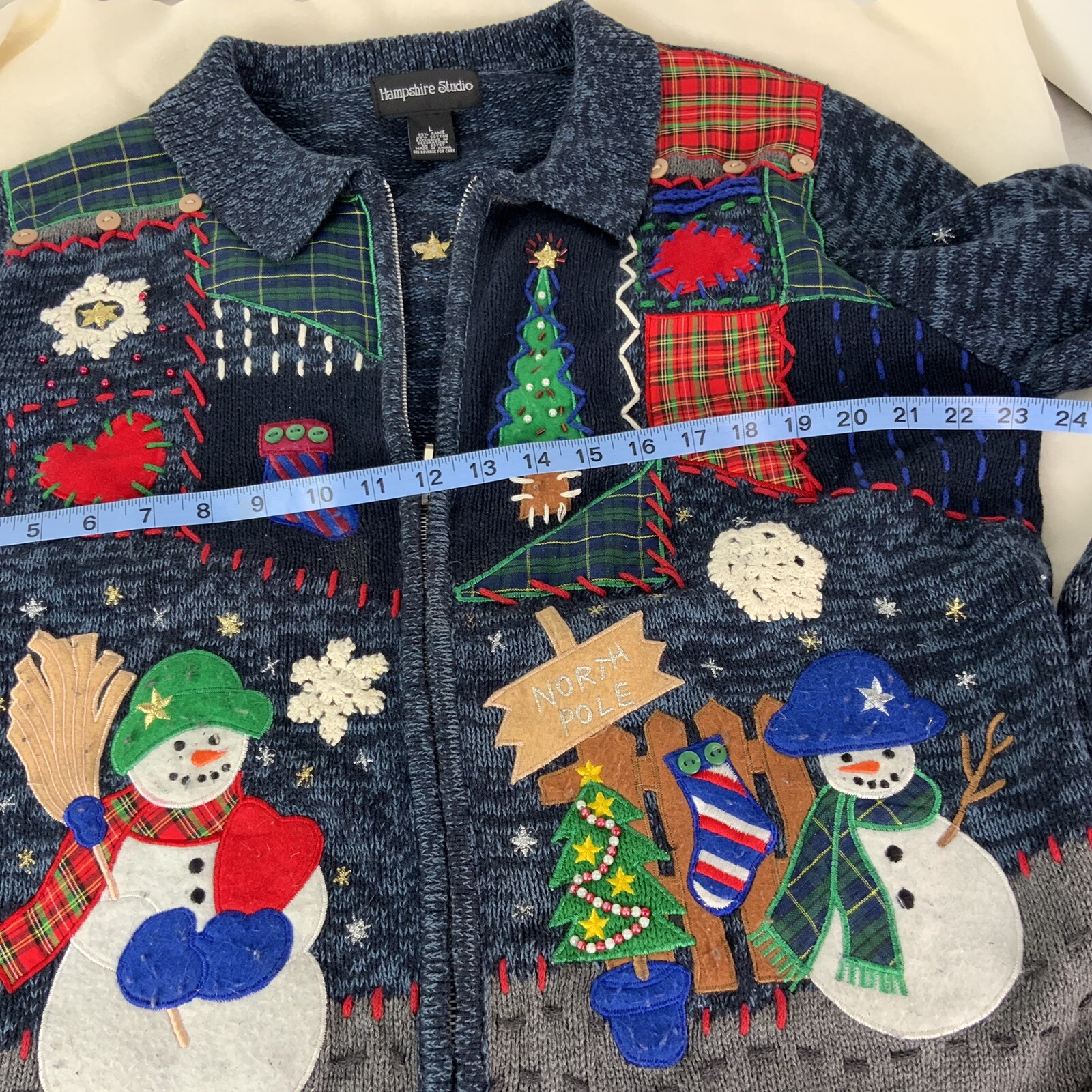 Hampshire Studio Holiday Vintage Cardigan “Ugly” Sweater Women’s X Large