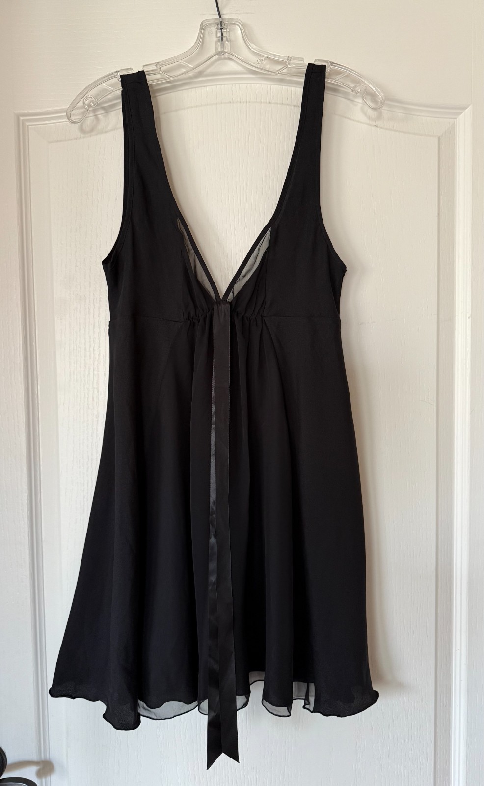 60s Vintage Black Lingerie Neiman Marcus Babydoll Mini Dress Slip/ Petite