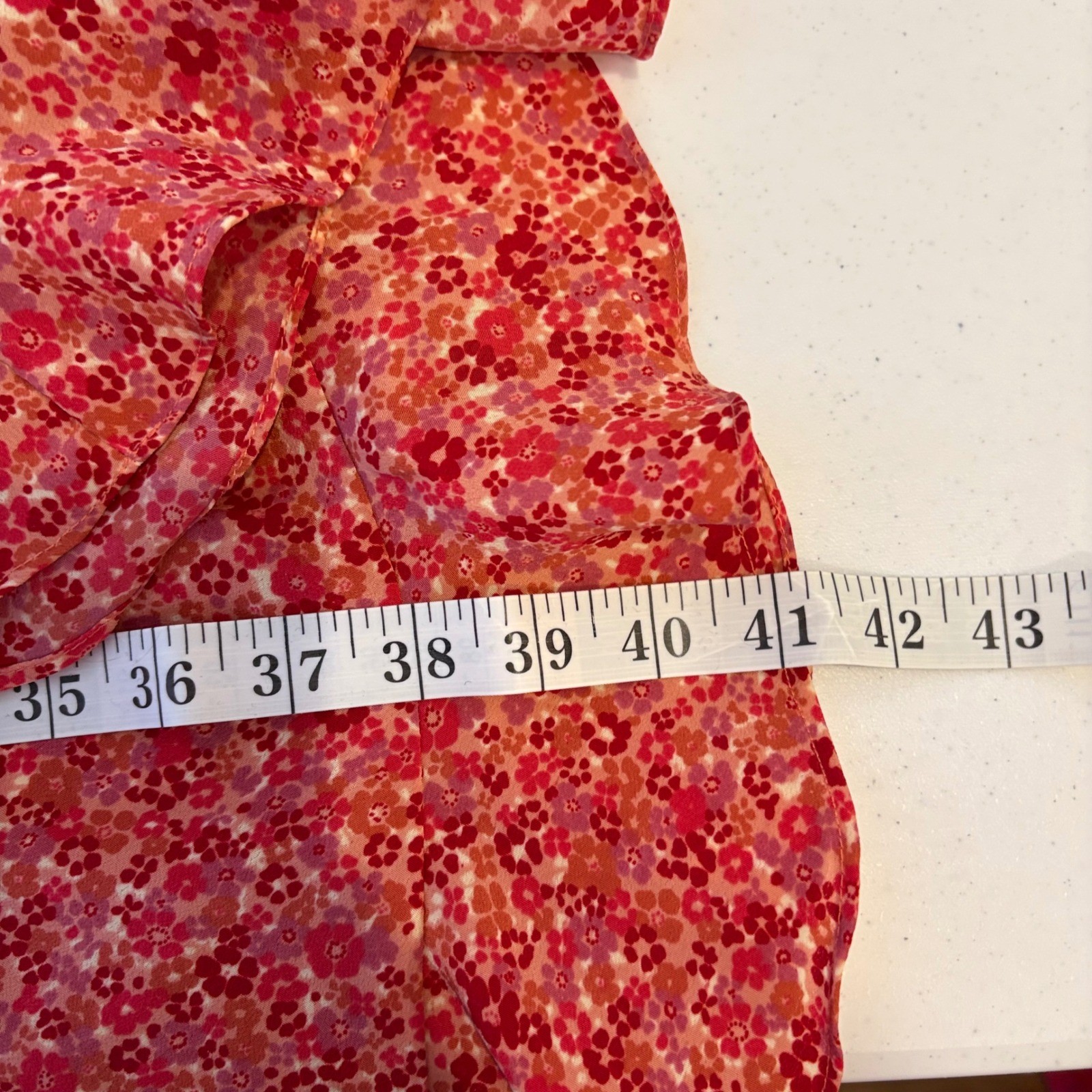 Y2K Jodi Michaels Vintage Red Floral Babydoll Midi Dress Size 7/8 Ruffle Fairy