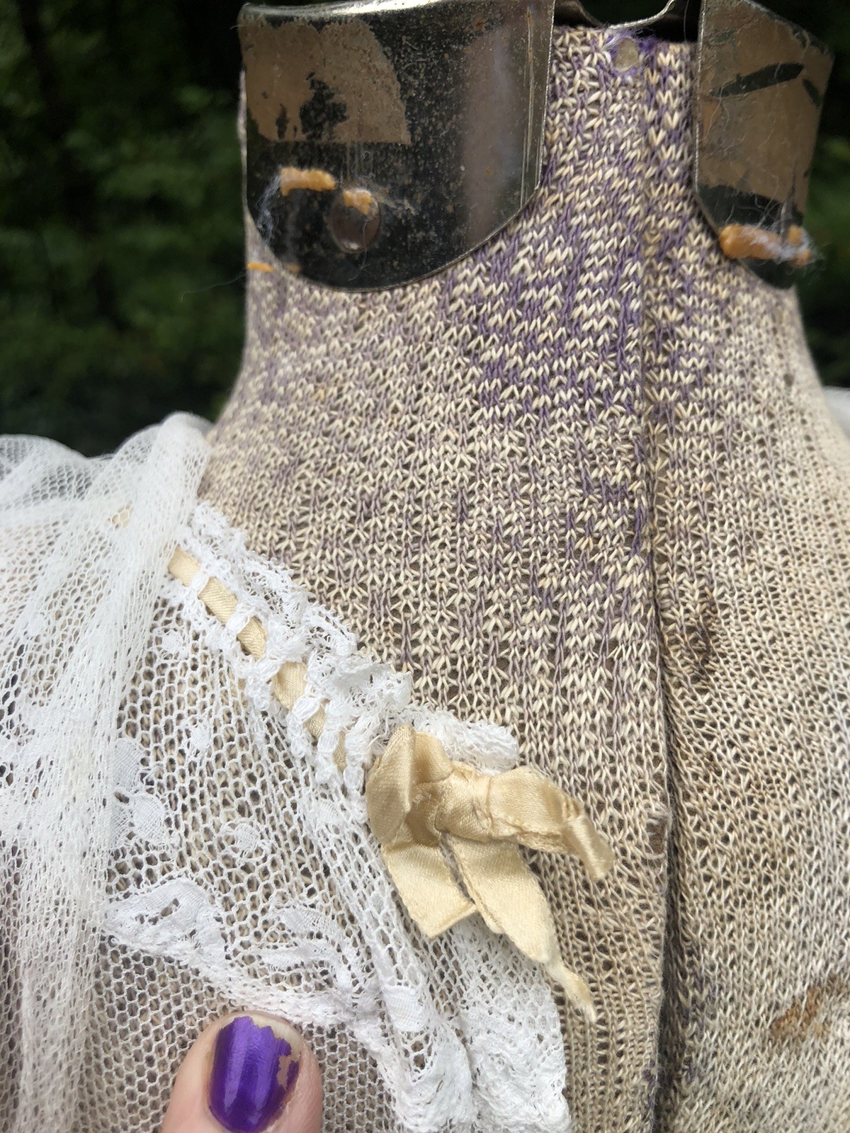 Vintage Edwardian Ethereal 1900’s Sheer Net Embroidery Bodice Skirt B 34” W 28”
