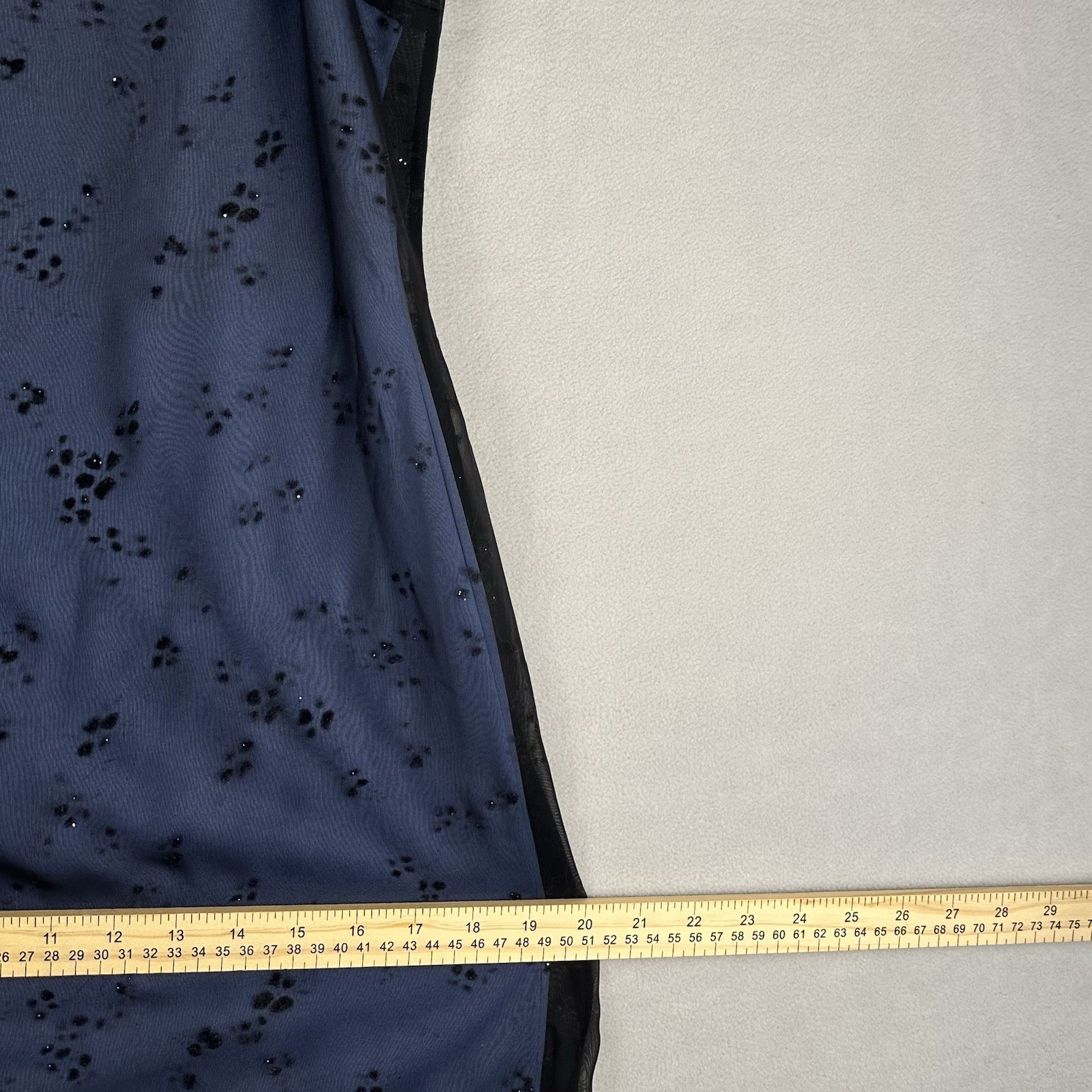 Vtg Arianna By Rachel Kaye Mesh Overlay Dress Sz 10 Blue Blk Sparkle Whimsygoth