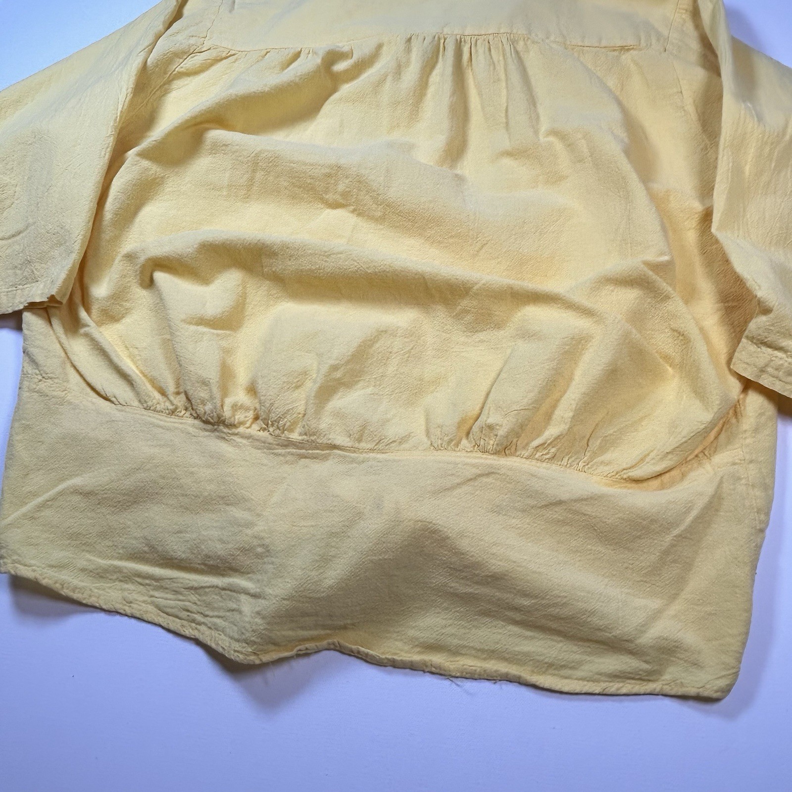 Vintage 80’s Bright Yellow Cotton Tie Front Shirt Blouse Aries & Taurus size M/L