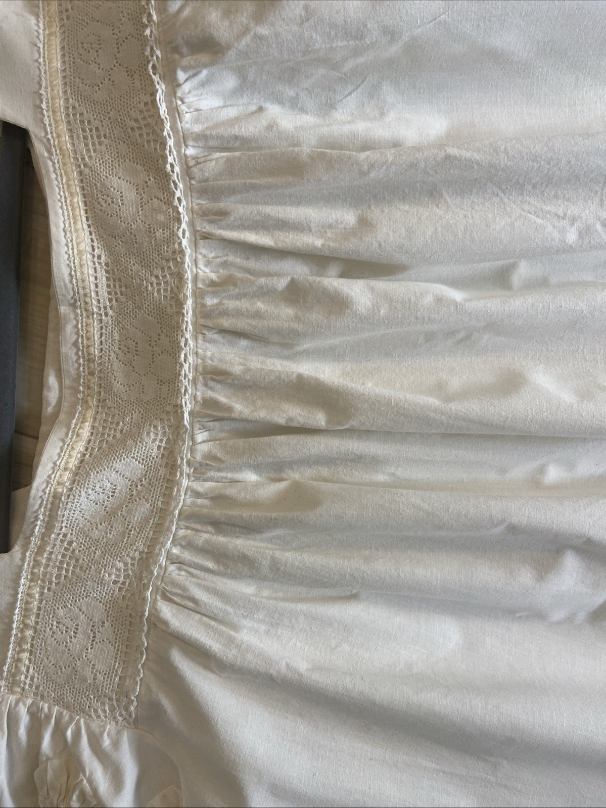 Victorian Morning Lg Cottagecore Lace trim Nightgown/dress Flowy 100%cotton