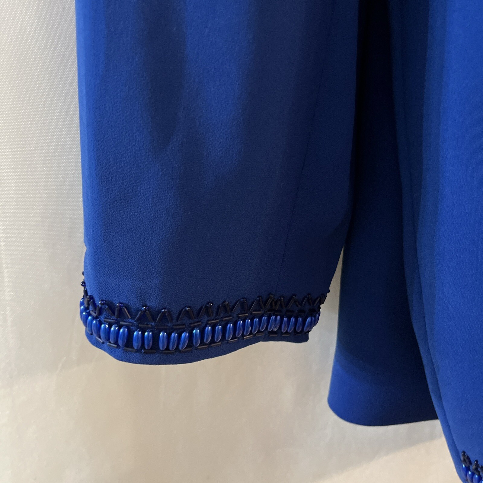Vintage Elite Champagne Royal Blue Women Size 20 Blazer Embellished Gorgeous