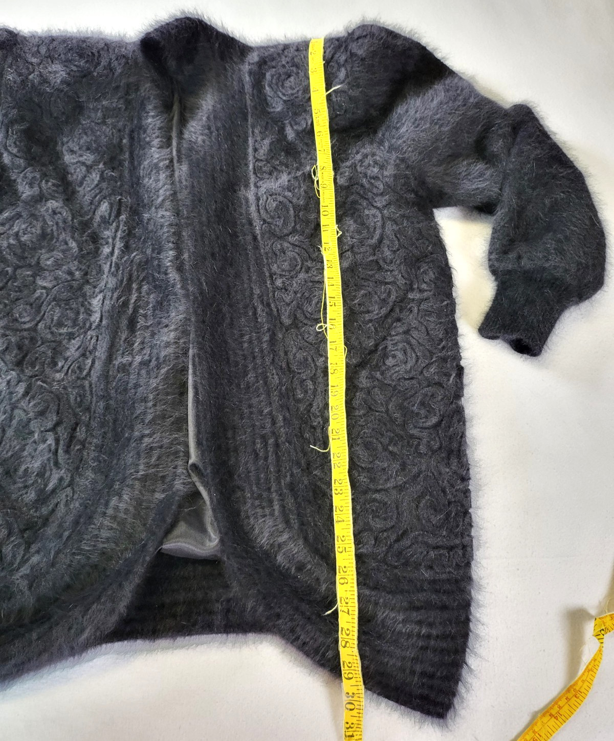 VTG BIG STAR Keo Sung Cardigan Sweater Black Angora Furry Fuzzy Luxurious XL/1X