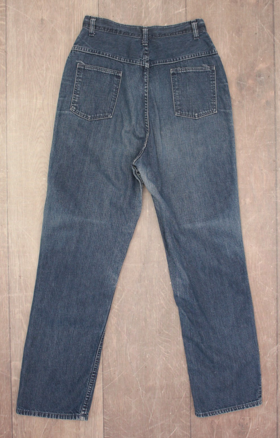 VTG Women’s 60s Blue Denim High Waist Straight Leg Jeans Sz 27″ 1960s