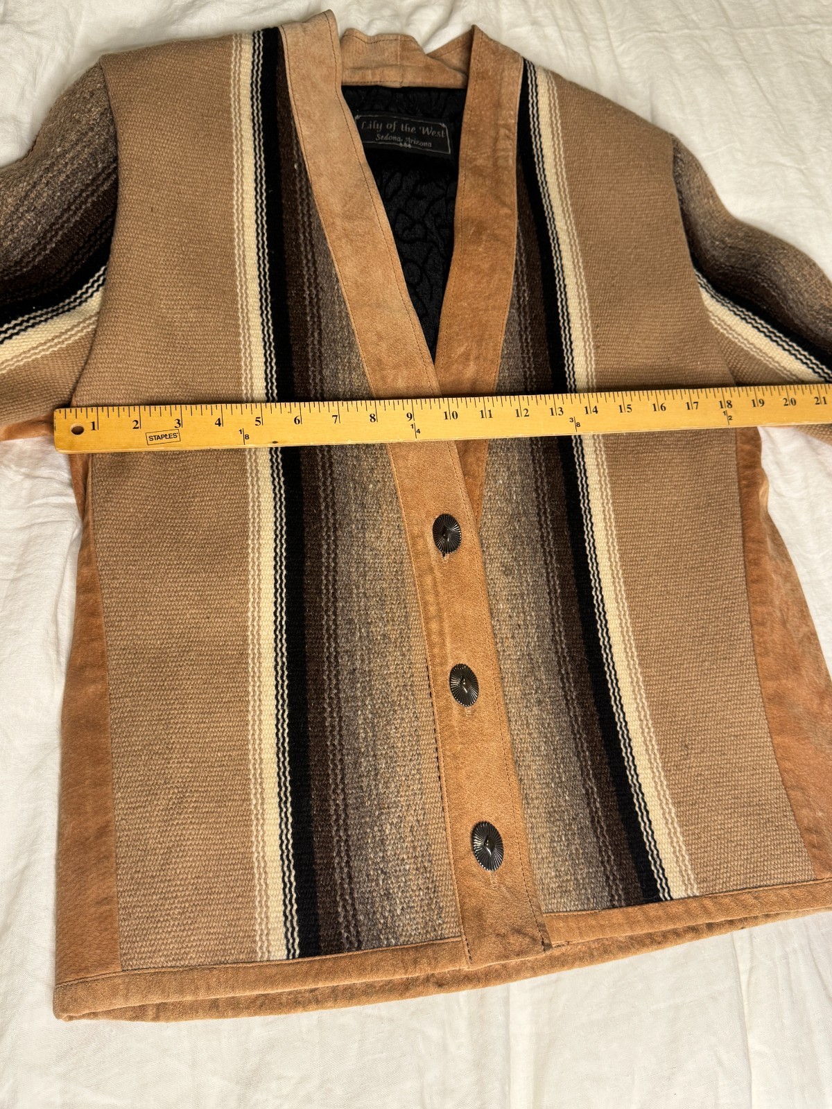 Vintage – Lily of the West – Sedona Arizona – Blanket Jacket – Wool and Suede