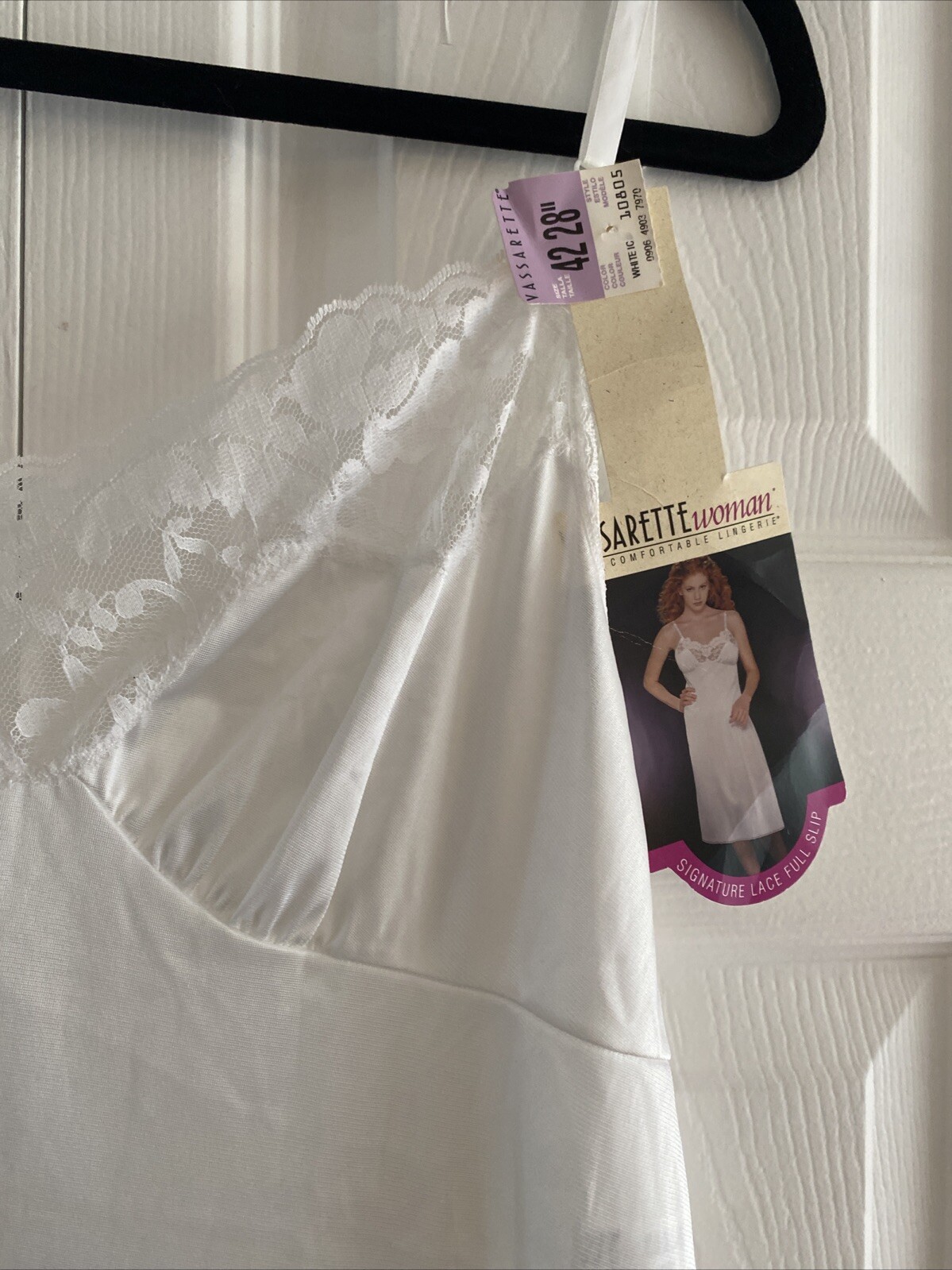 Vasarette Woman Comfortable Lingerie ivory White Full Lace Slip New nightie
