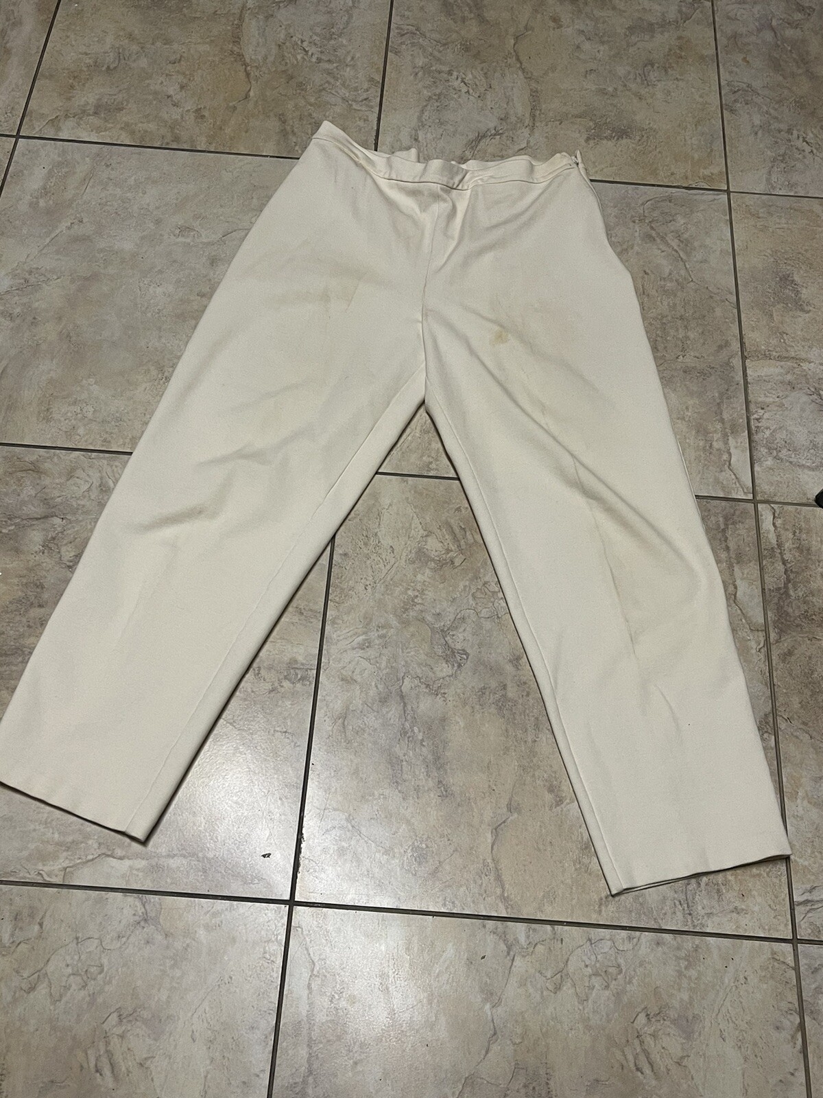 Vintage TALBOT’S Side Zip Ivory/Cream Pants Large Some Stretch No Pockets