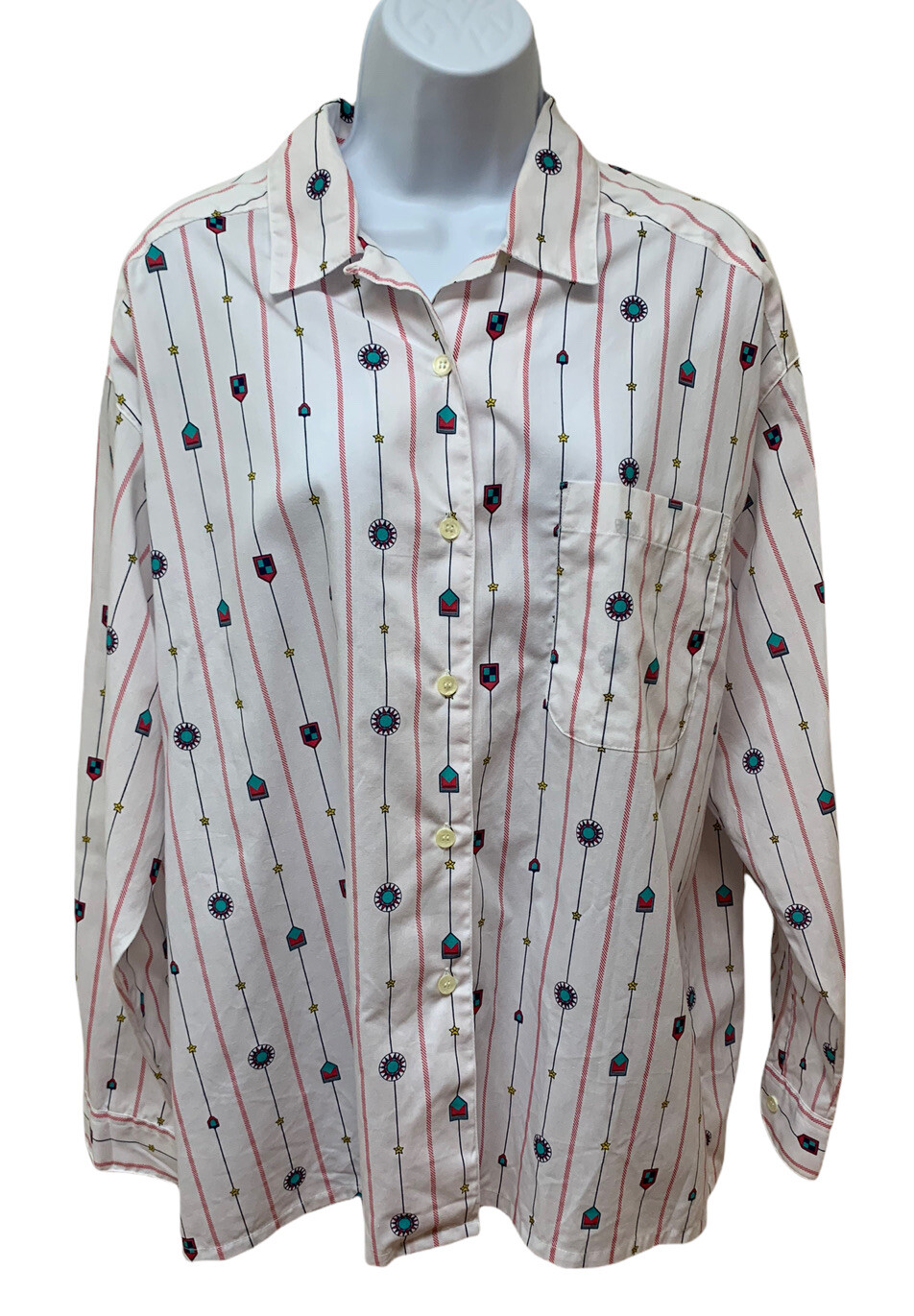 Vintage Levi’s Travelers Western Southwest Print Button up Shirt Blouse Size L