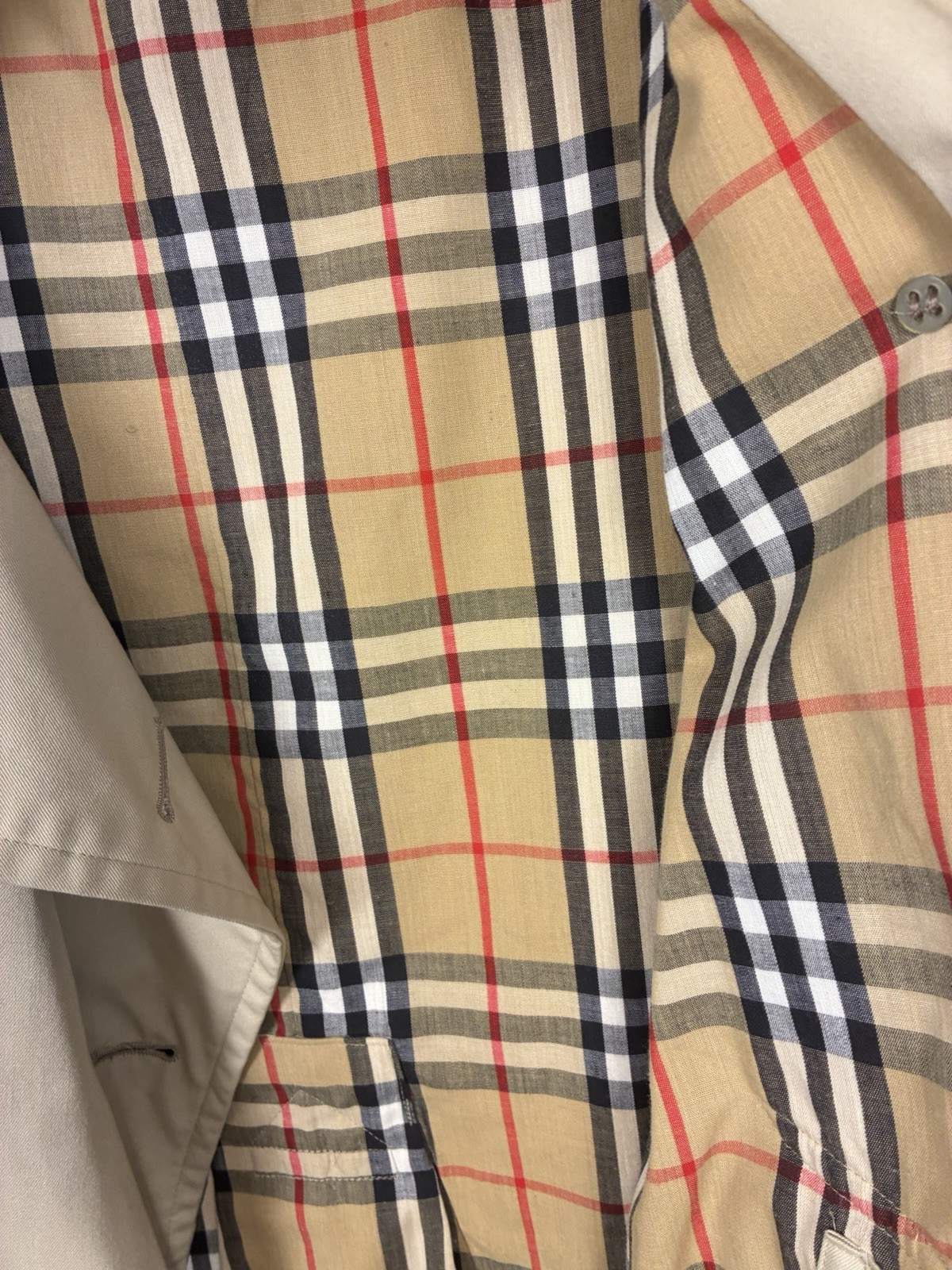 Burberry VTG Novacheck Long Trench Coat England Women Unisex M Double Breasted