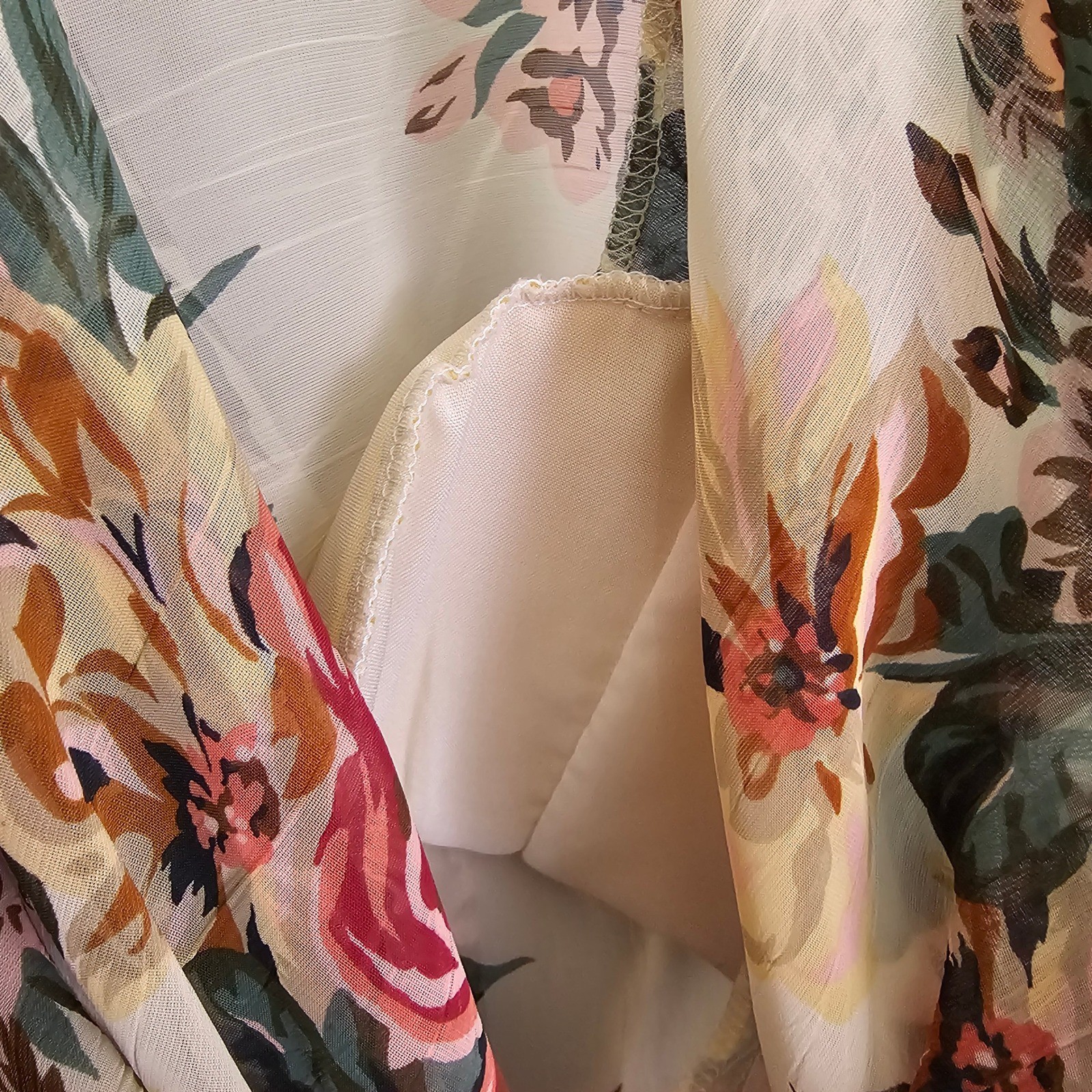 Vintage 90s Nilani Floral Sheer Blouse Romantic Cottagecore Korea Womens M