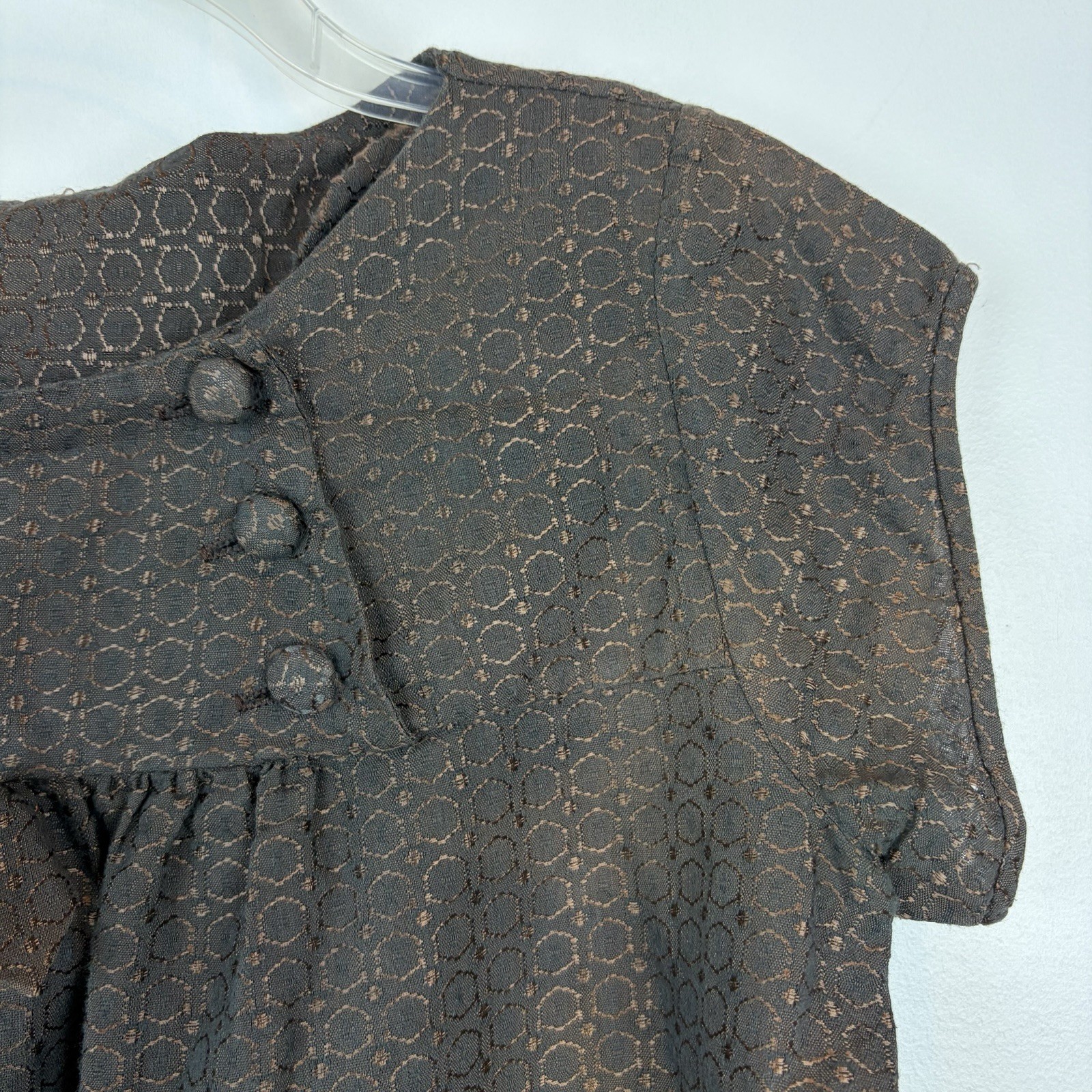 Vintage Maternity Novelty Top Skirt Set Brown 60s Print Set Read