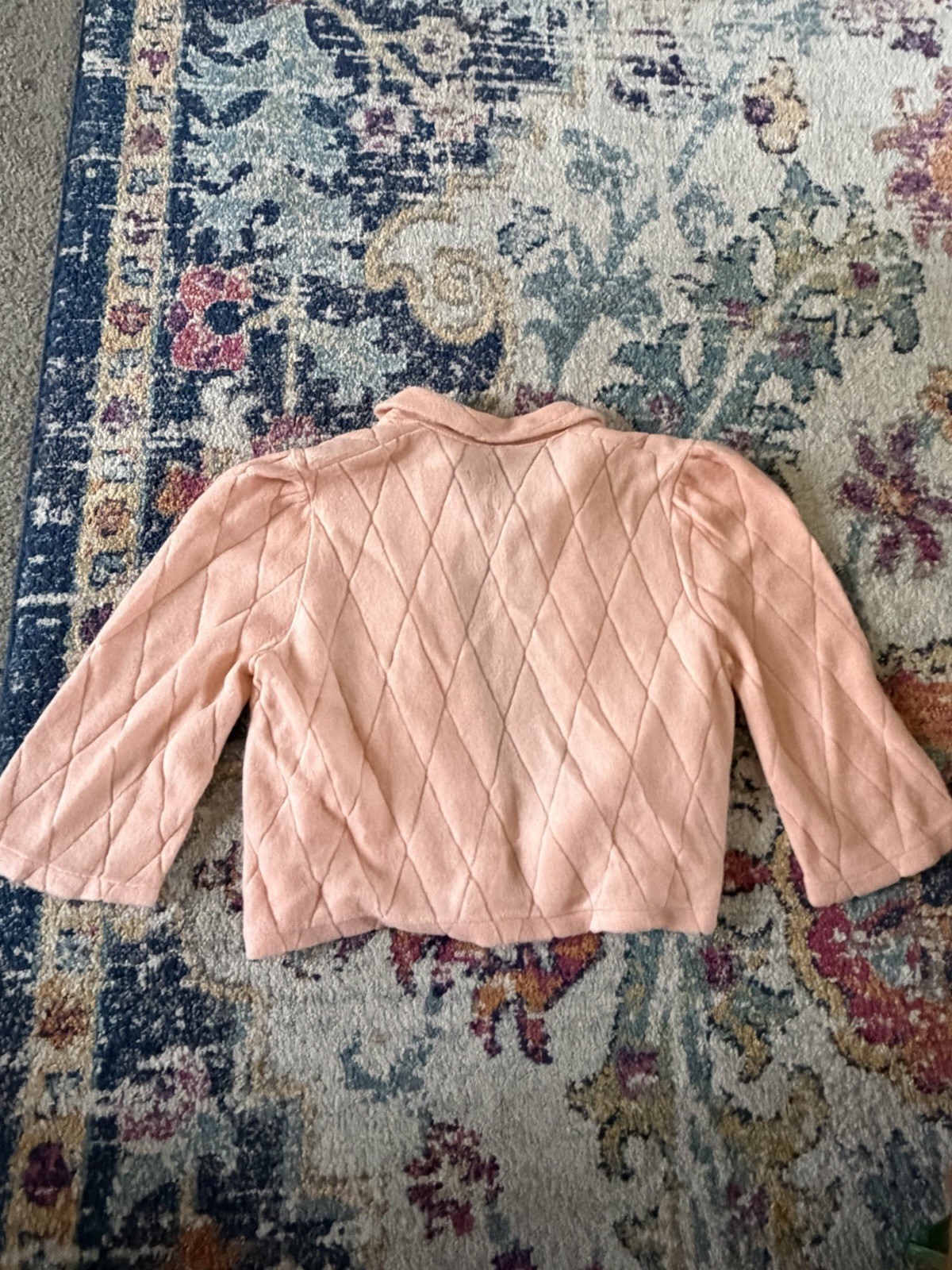 1940s Quilted Soft Pink Bed Jacket Medium large
