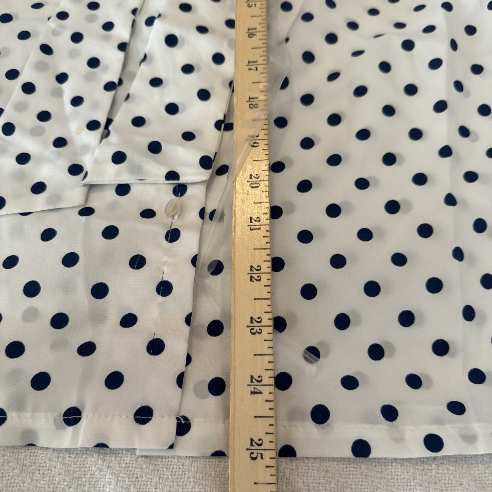 Vtg J C PENNEY FASHIONS White Blouse W/Black Polka Dots Bow 70’s Secretary Look