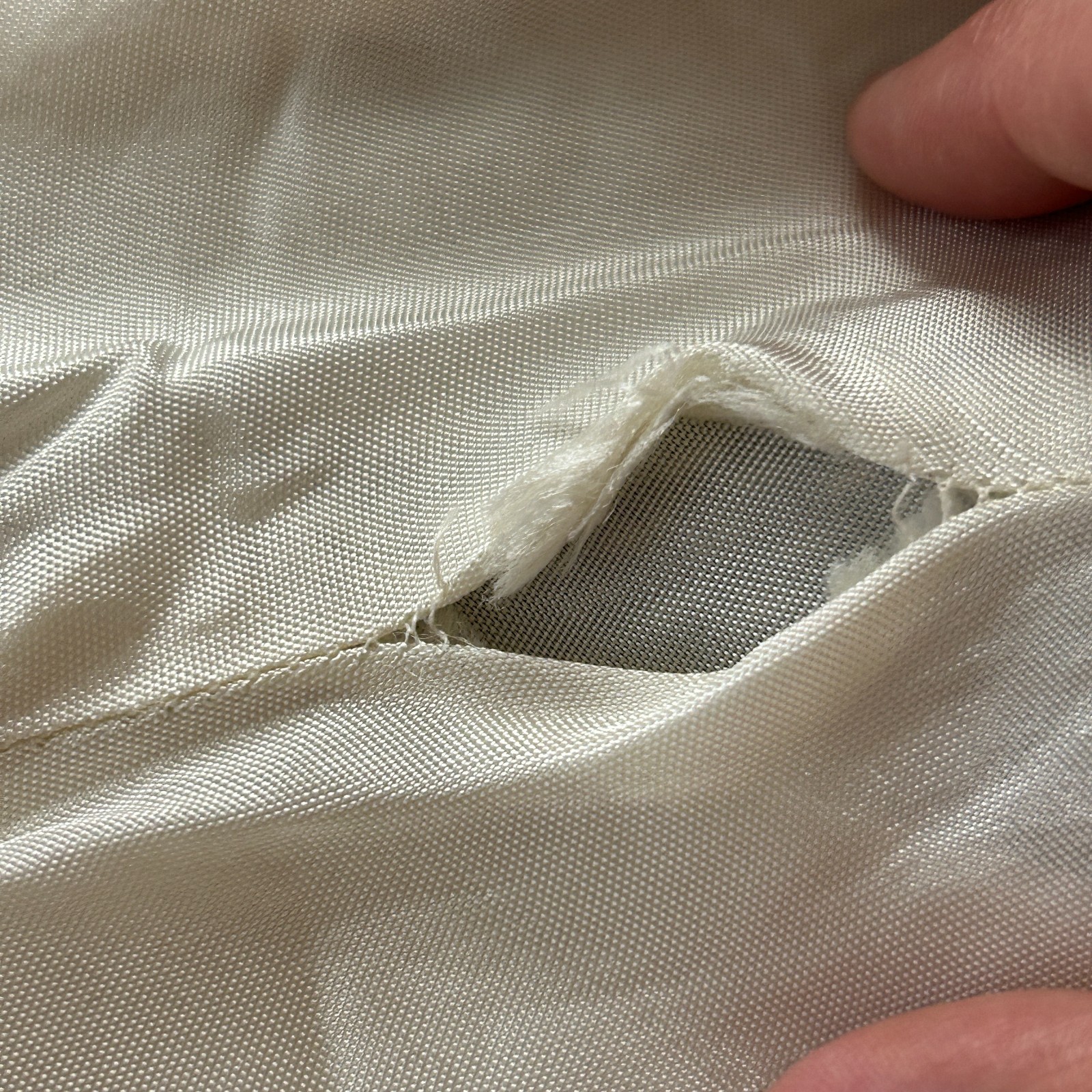 Antique 1930s Bias Cut Silk Rayon Cream White Nightgown