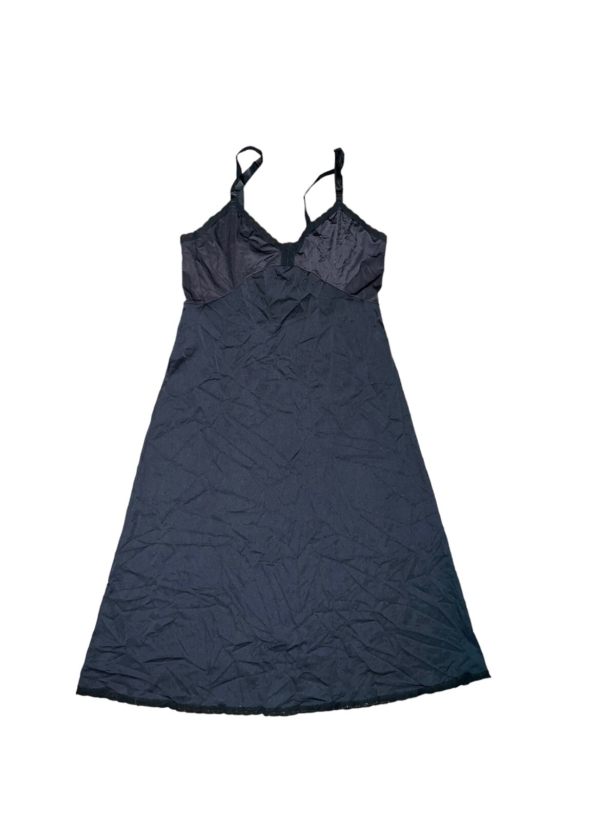 Shadowline Full Slip Sz 36 Tall Black Lacy Trim Sexy Shadow Line