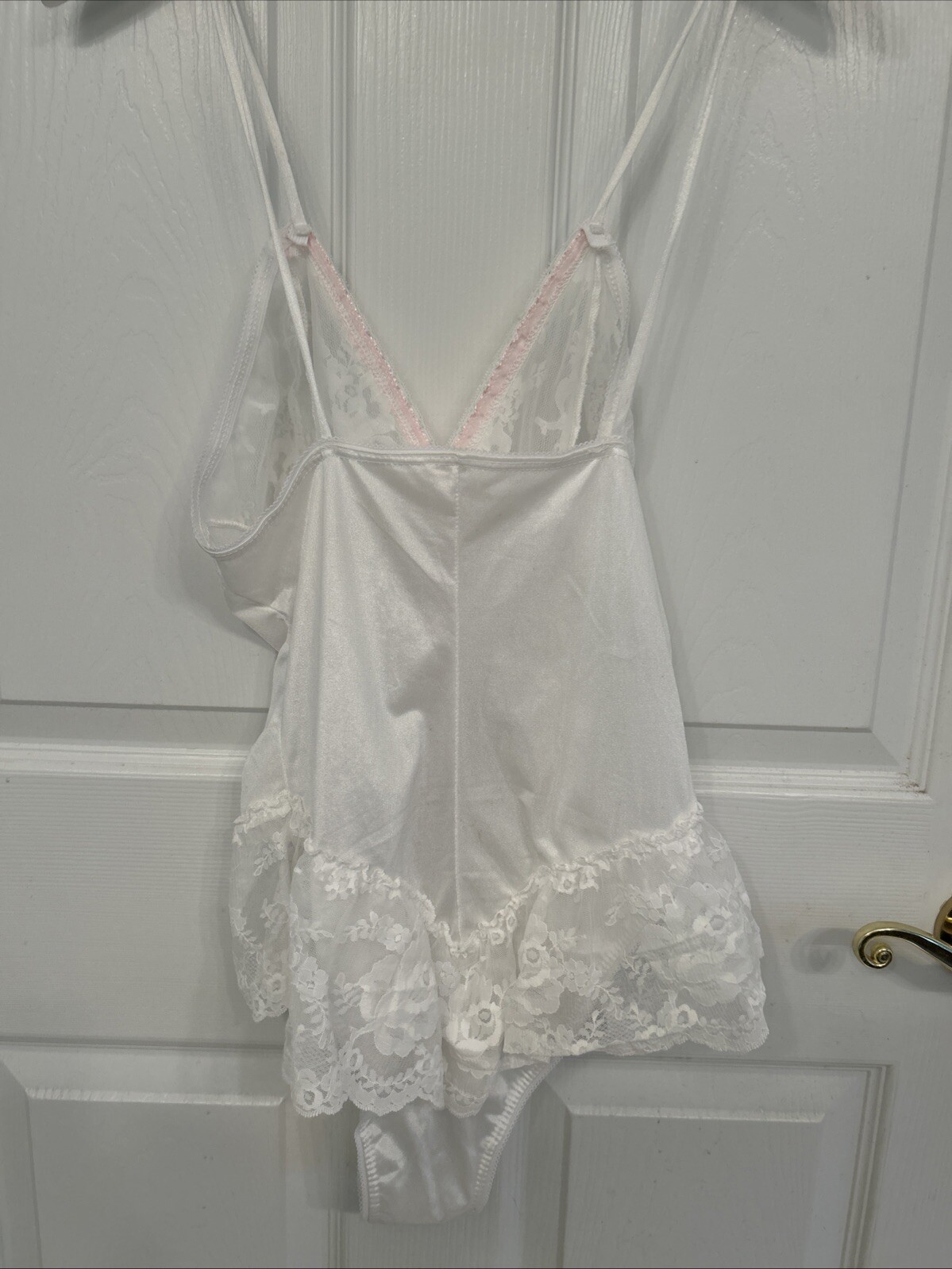 VTG Avon Fashions Women’s White Lacy Negligee Lingerie Teddy Medium USA