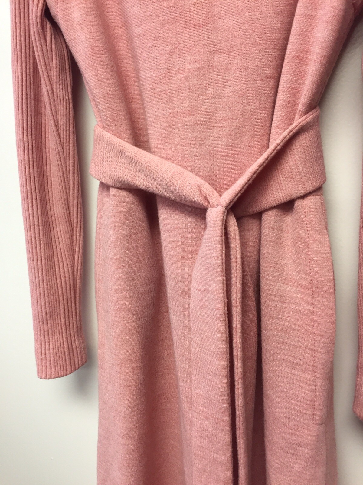 Nancy Greer New York Pink Belted Turtleneck Sweater Dress Combo S M Vintage