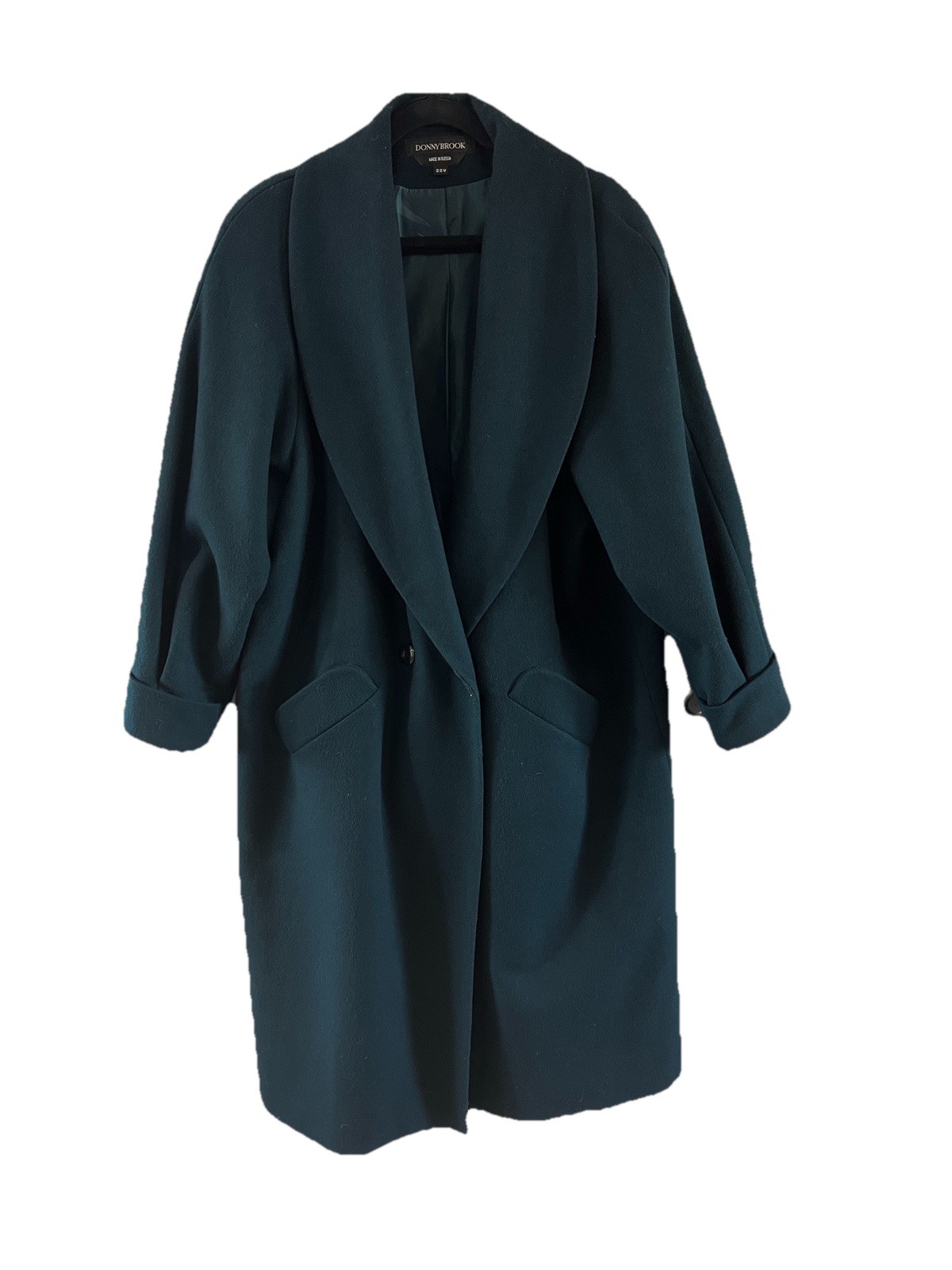 Donnybrook Emerald Green Wool Coat 22W Plus SZ Vintage 90s Dark Academia Trench