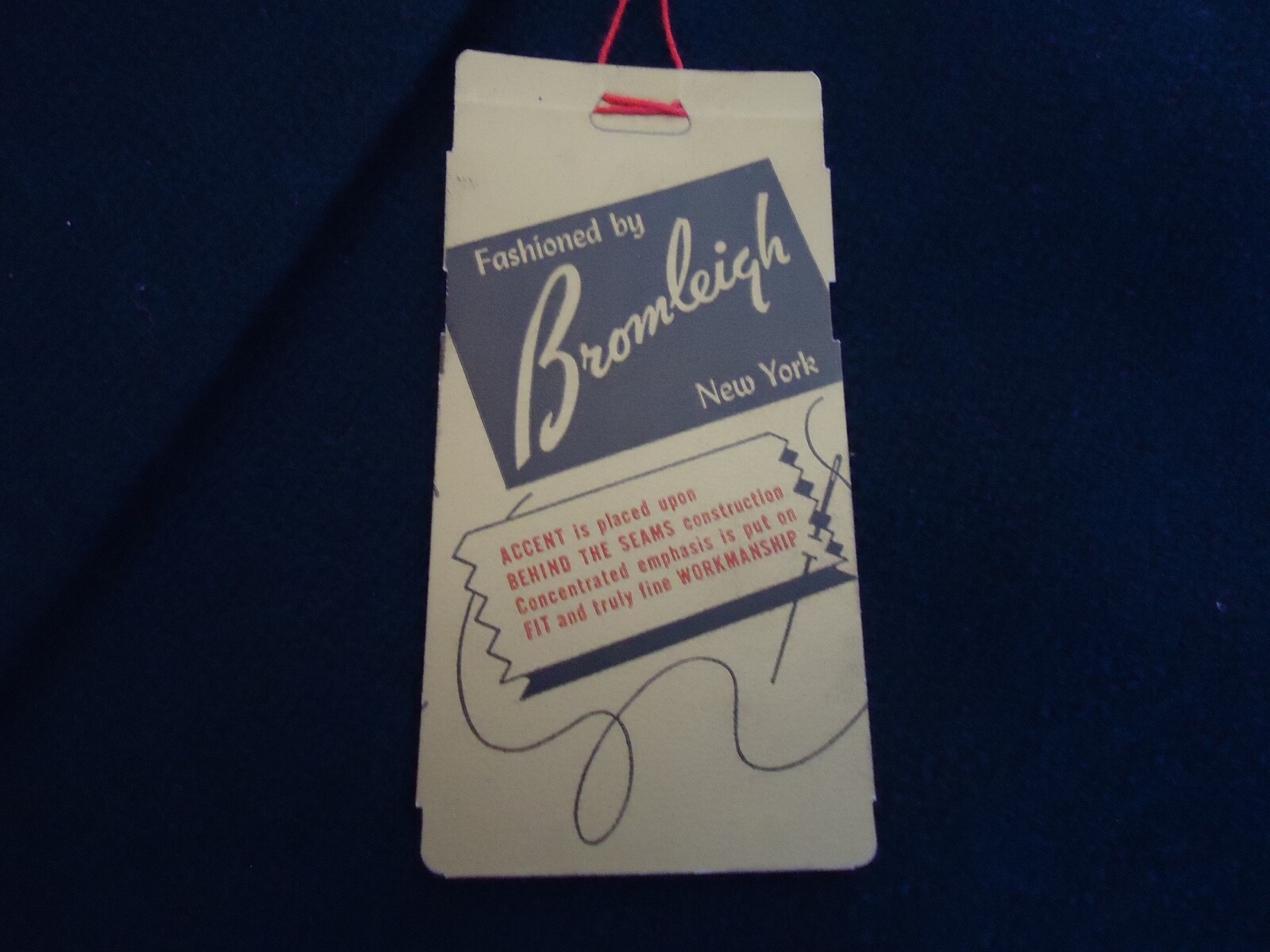 VTG COAT Fashioned by BROMLEIGH New York NEW NOS Navy Wool Lightweight sz16 USA