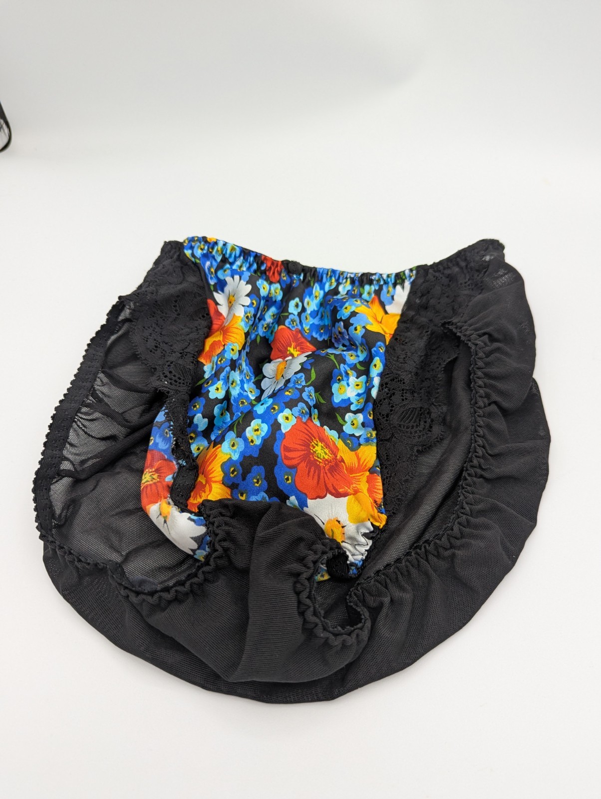 Oscar De Le Renta Vintage Satin Mesh Floral Second Skin Panties Underwear Sz S
